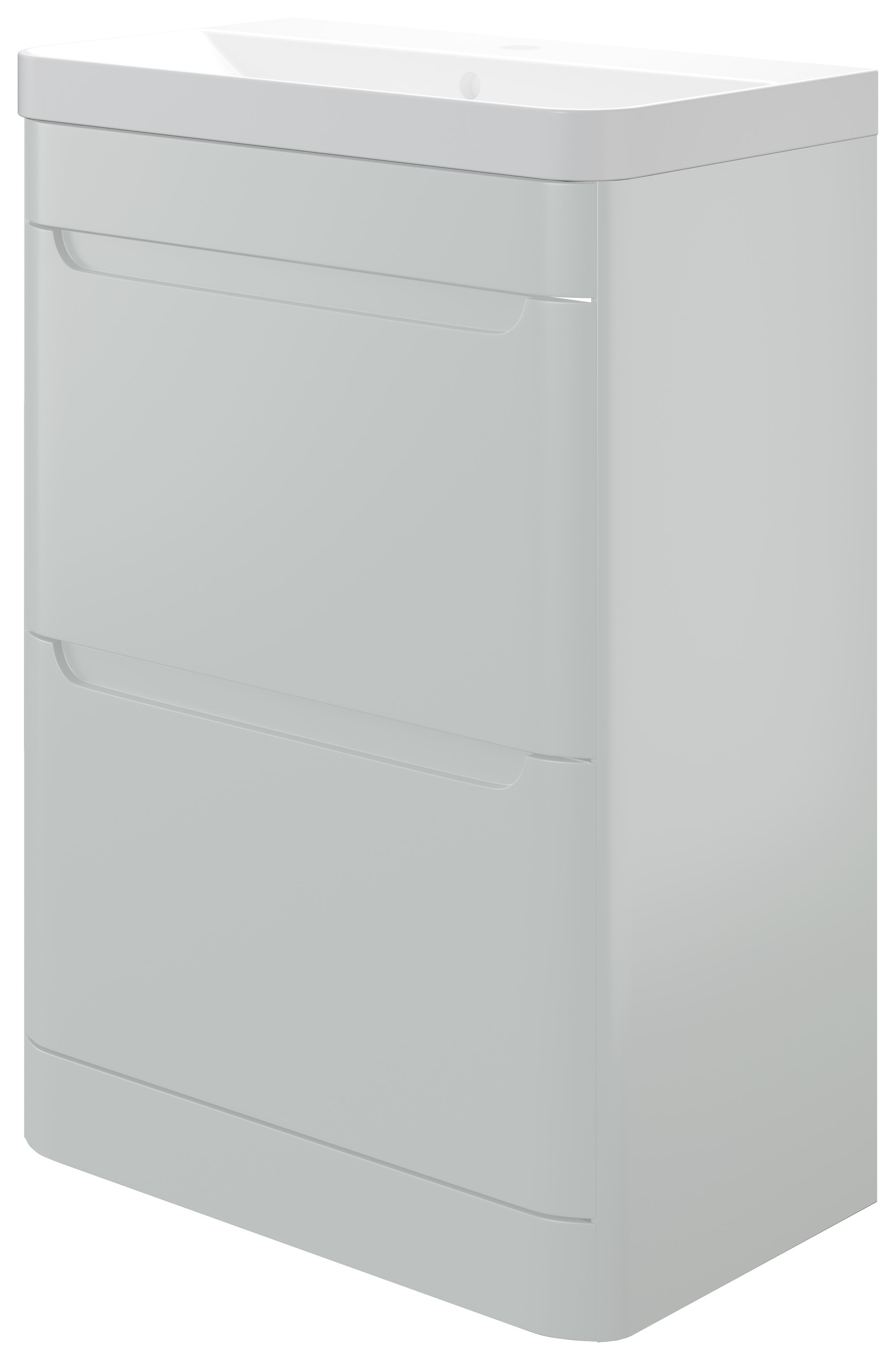 Wickes Malmo Gloss White Freestanding J Pull Compact Vanity Unit & Basin - 600 x 350mm