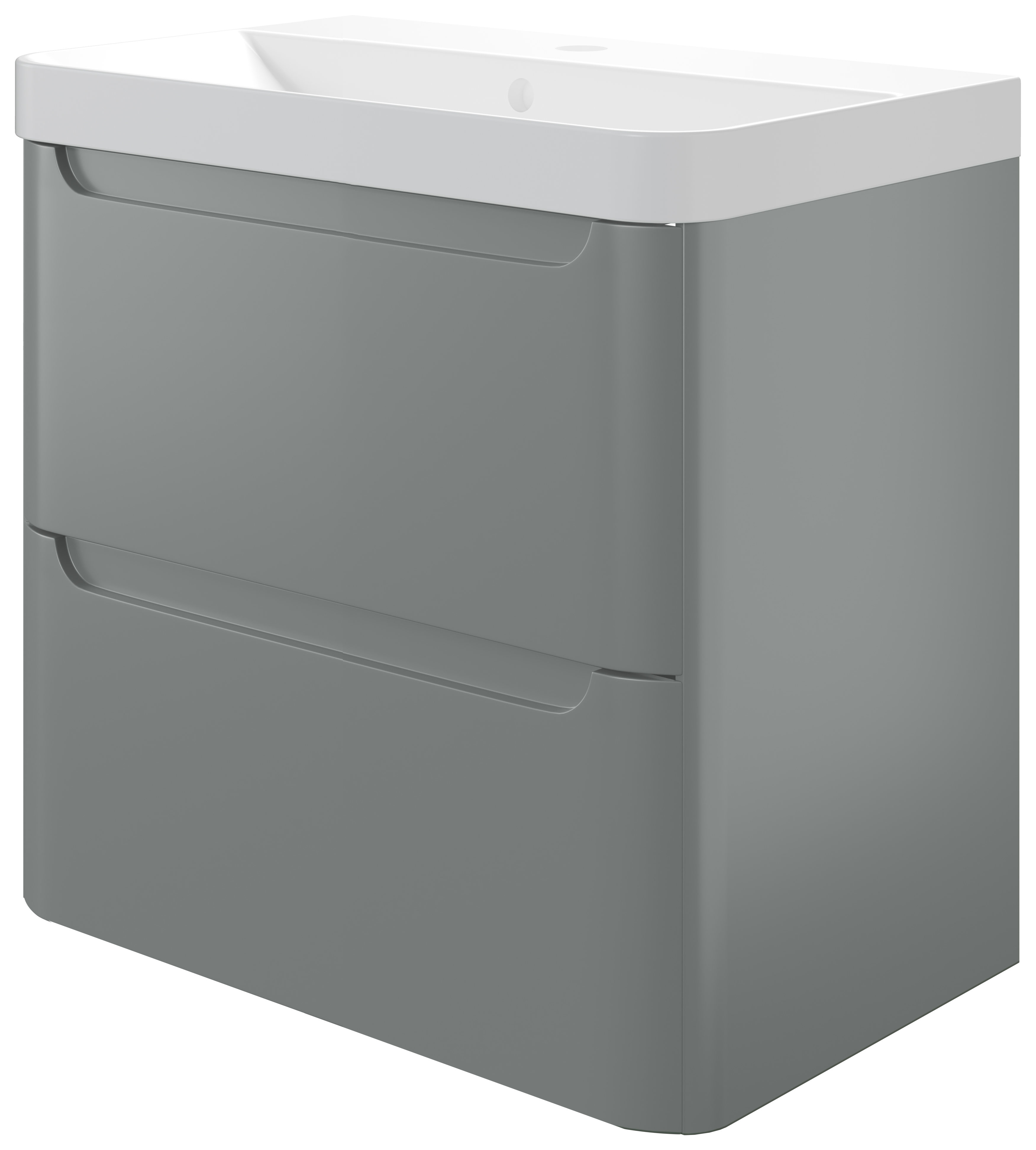 Wickes Malmo Dust Grey Wall Hung J Pull Compact Vanity Unit & Basin - 500 x 350mm