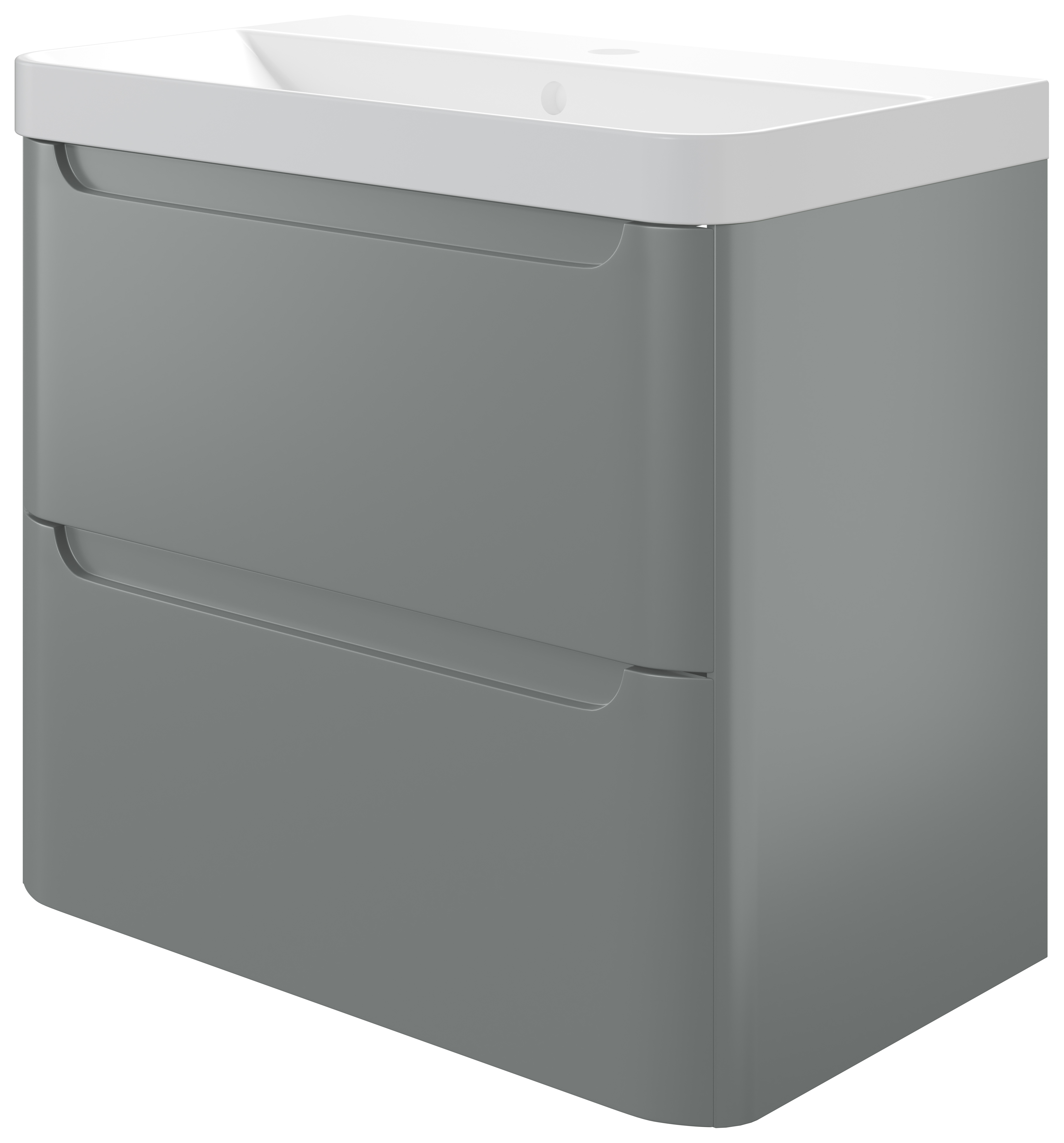 Wickes Malmo Dust Grey Wall Hung J Pull Compact Vanity Unit & Basin - 600 x 350mm