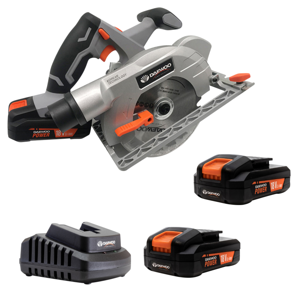 Daewoo DALCS18-1-2B2C1 U-Force Li-ion 2 x 2.0Ah Cordless 150mm Circular Saw - 18V