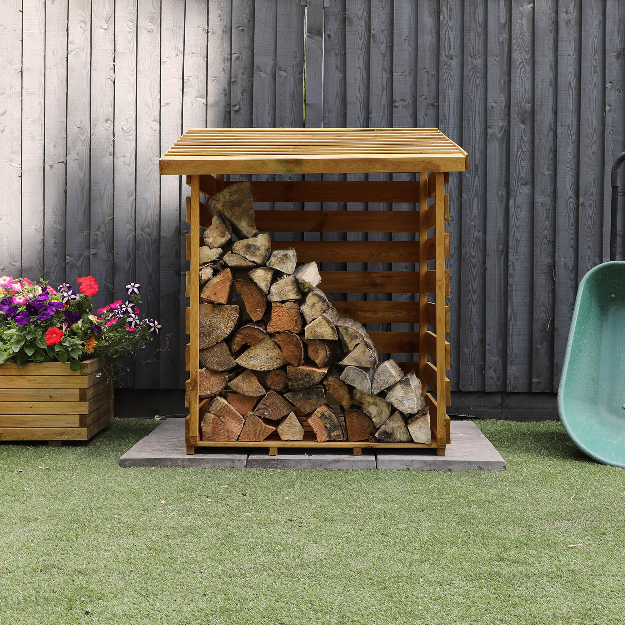 Mercia Pressure Treated Single Log Store - 3 x 3ft