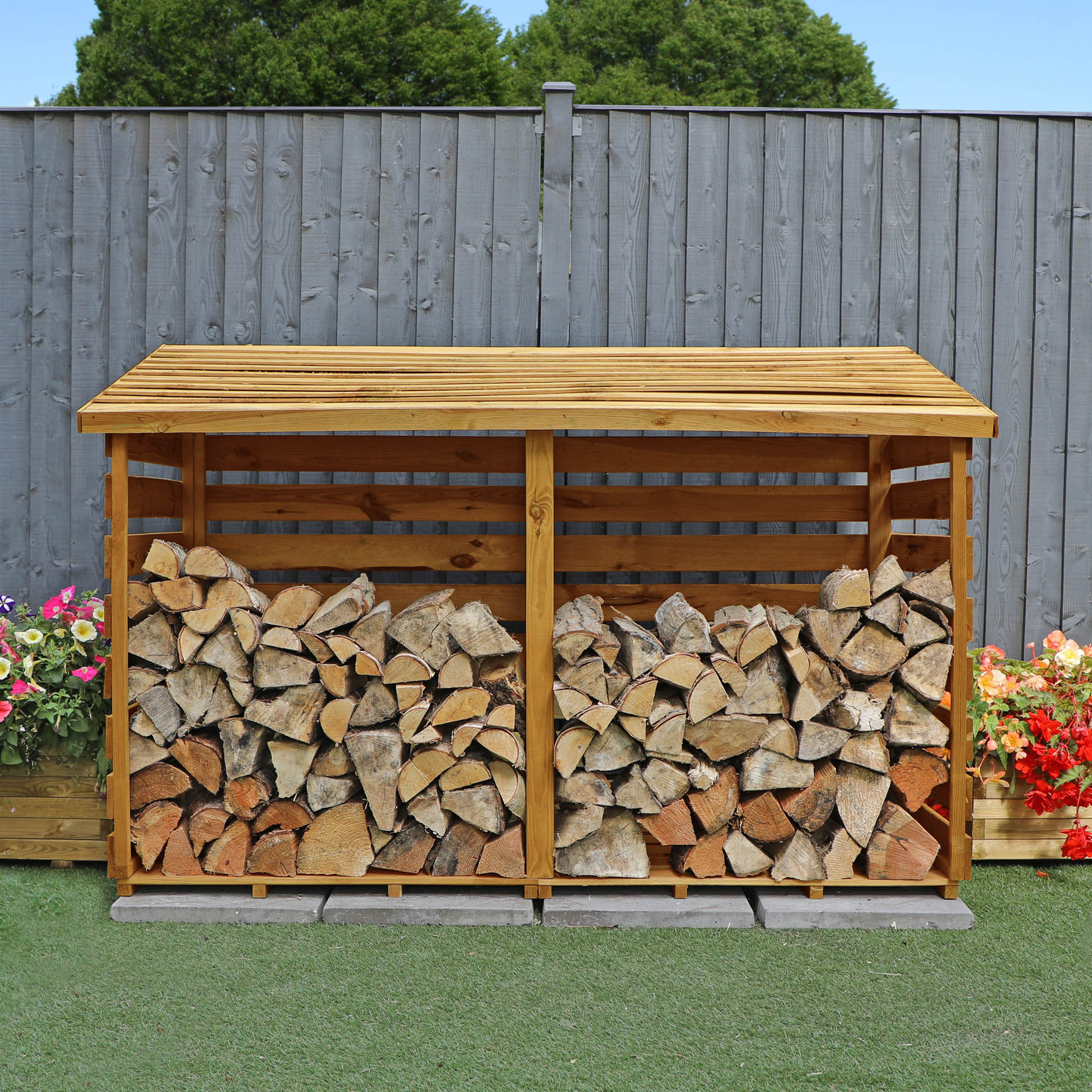 Mercia Pressure Treated Double Log Store - 6 x 3ft