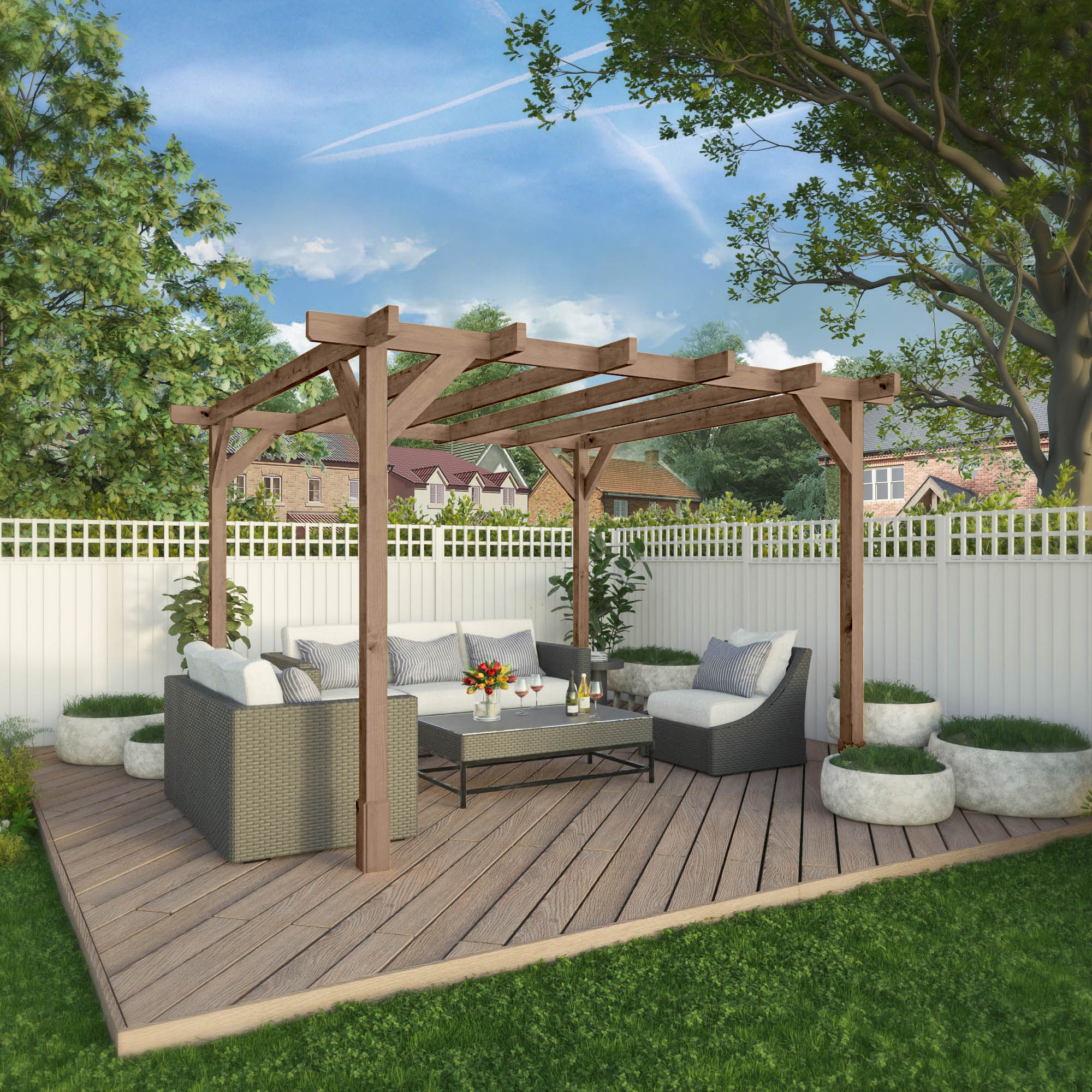 Mercia Pressure Treated Pergola - 11 x 12ft