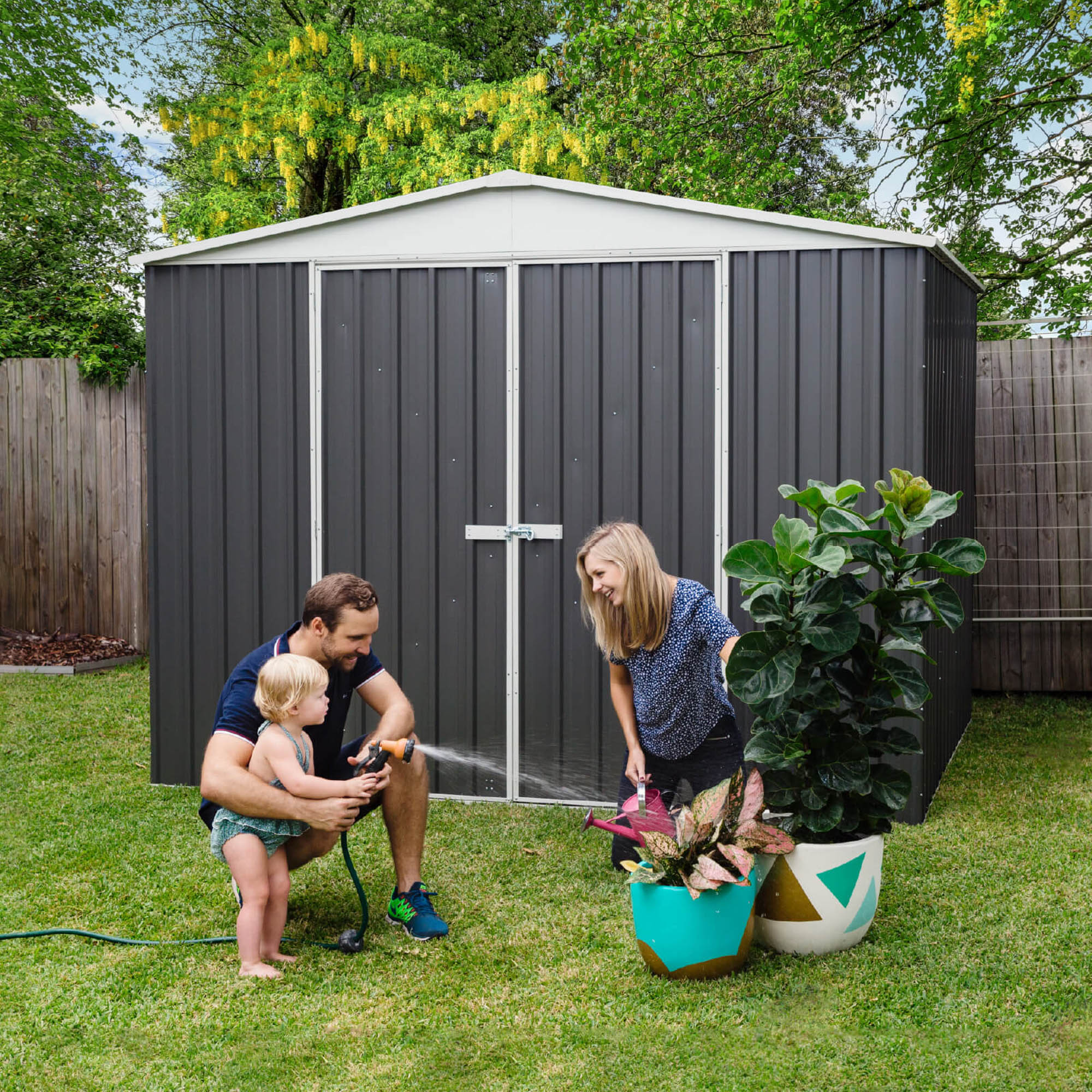 Absco Woodland Grey Regent Metal Shed - 10 x 5ft-6576