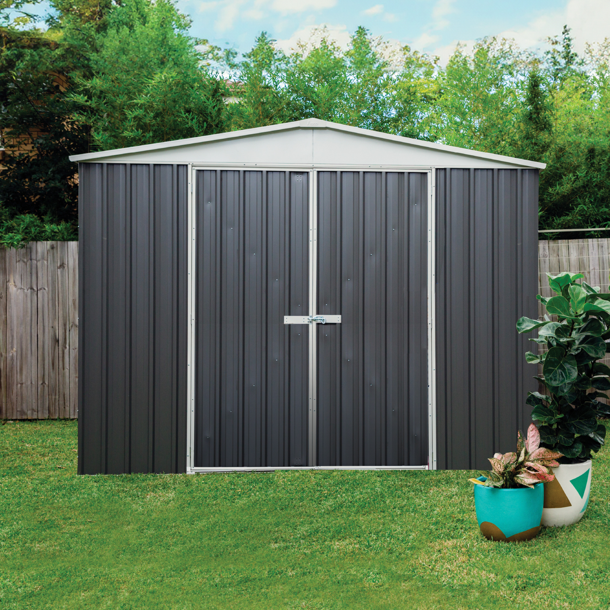 Absco Woodland Grey Regent Metal Shed - 10 x 7ft