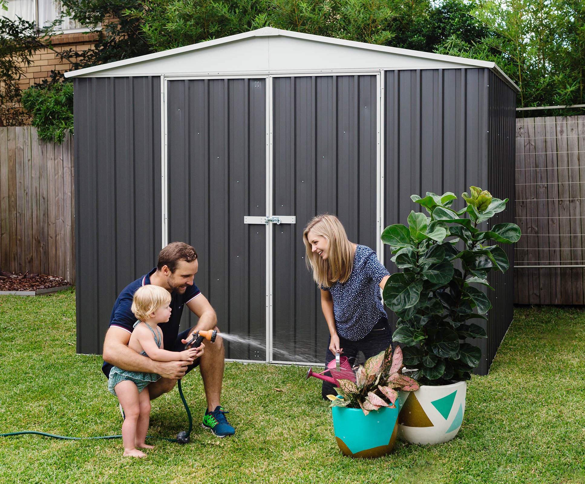 Absco Woodland Grey Regent Metal Shed - 10 x 10ft