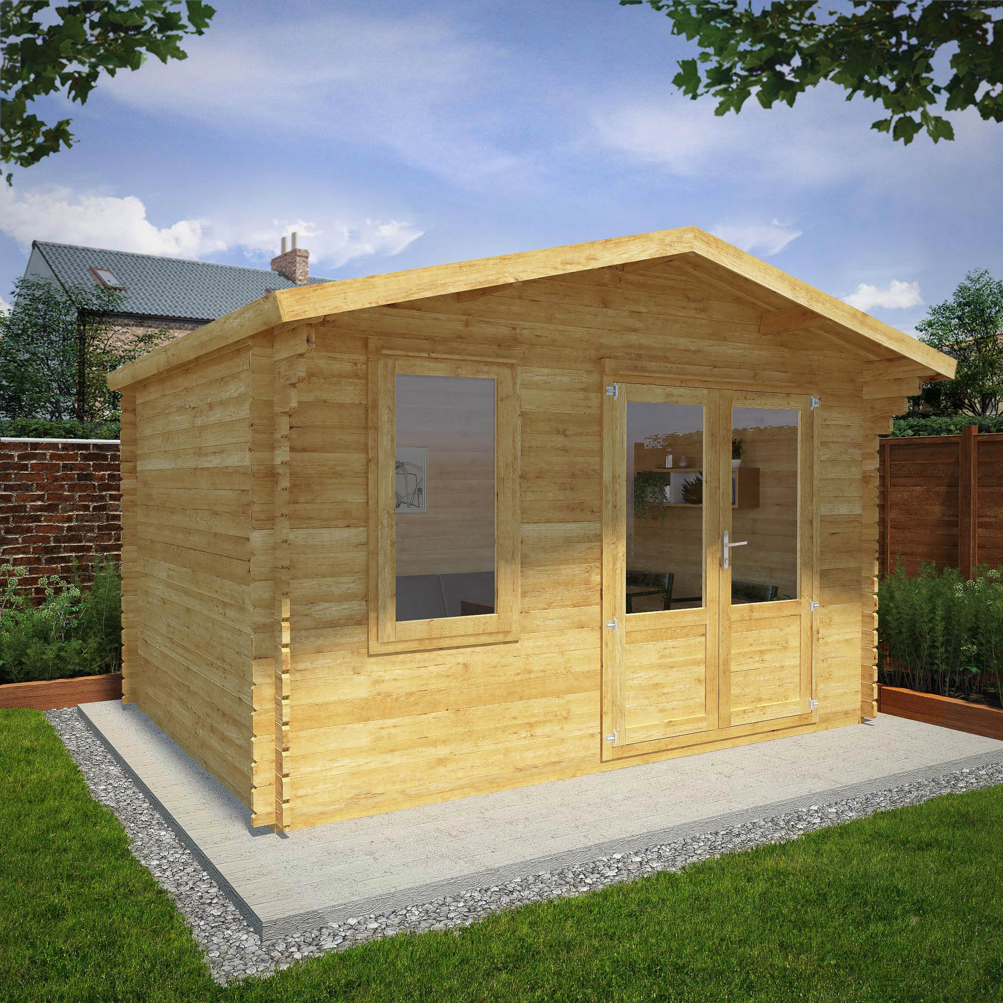 Mercia 28mm Retreat Log Cabin with Assembly - 14 x 11ft