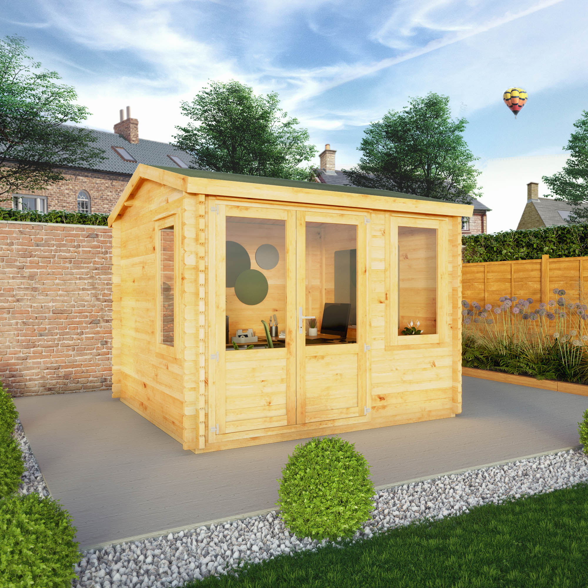 Mercia 28mm Home Office Elite Log Cabin with Assembly - 10 x 10ft