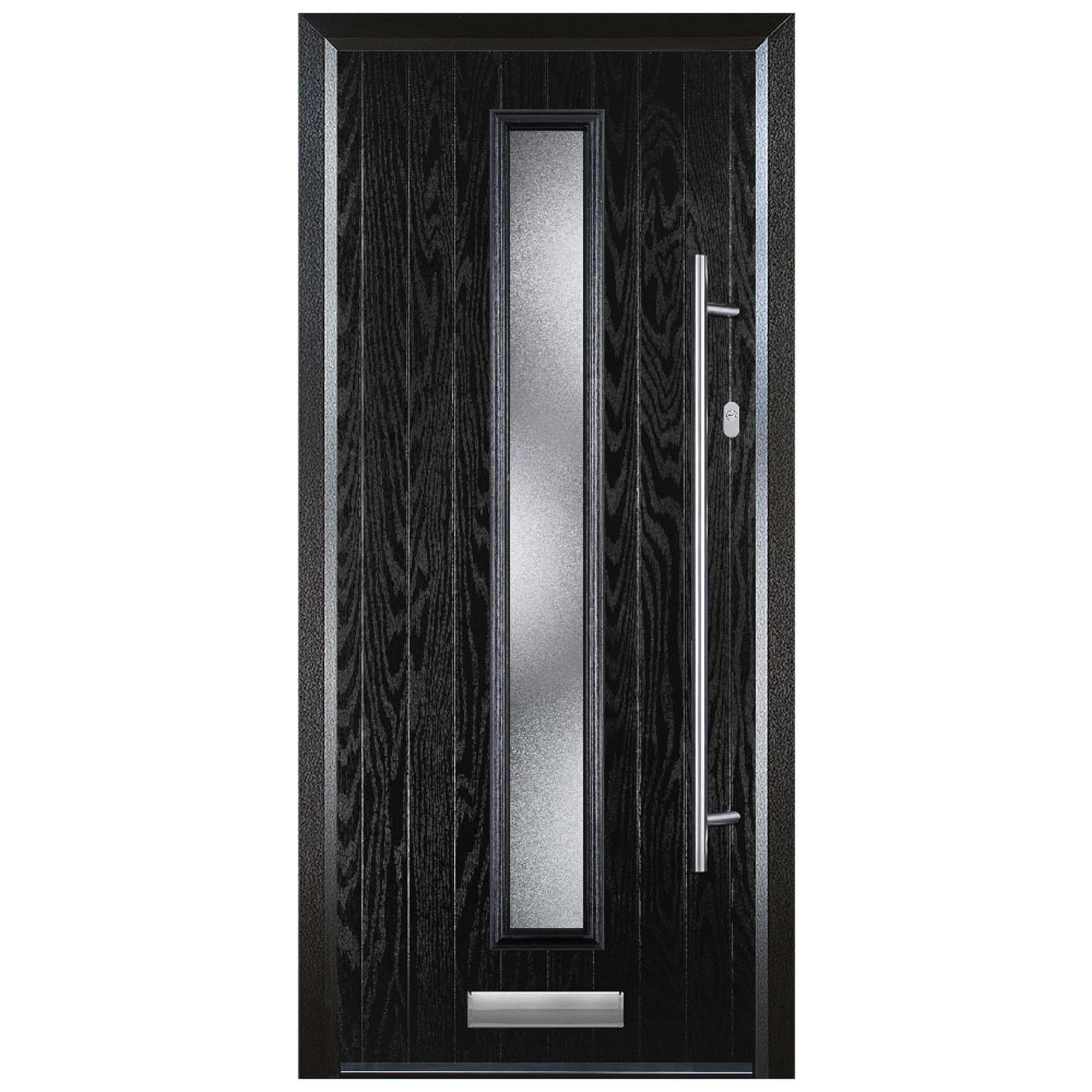 Door-Stop Cottage Black Left Hand Composite Door with