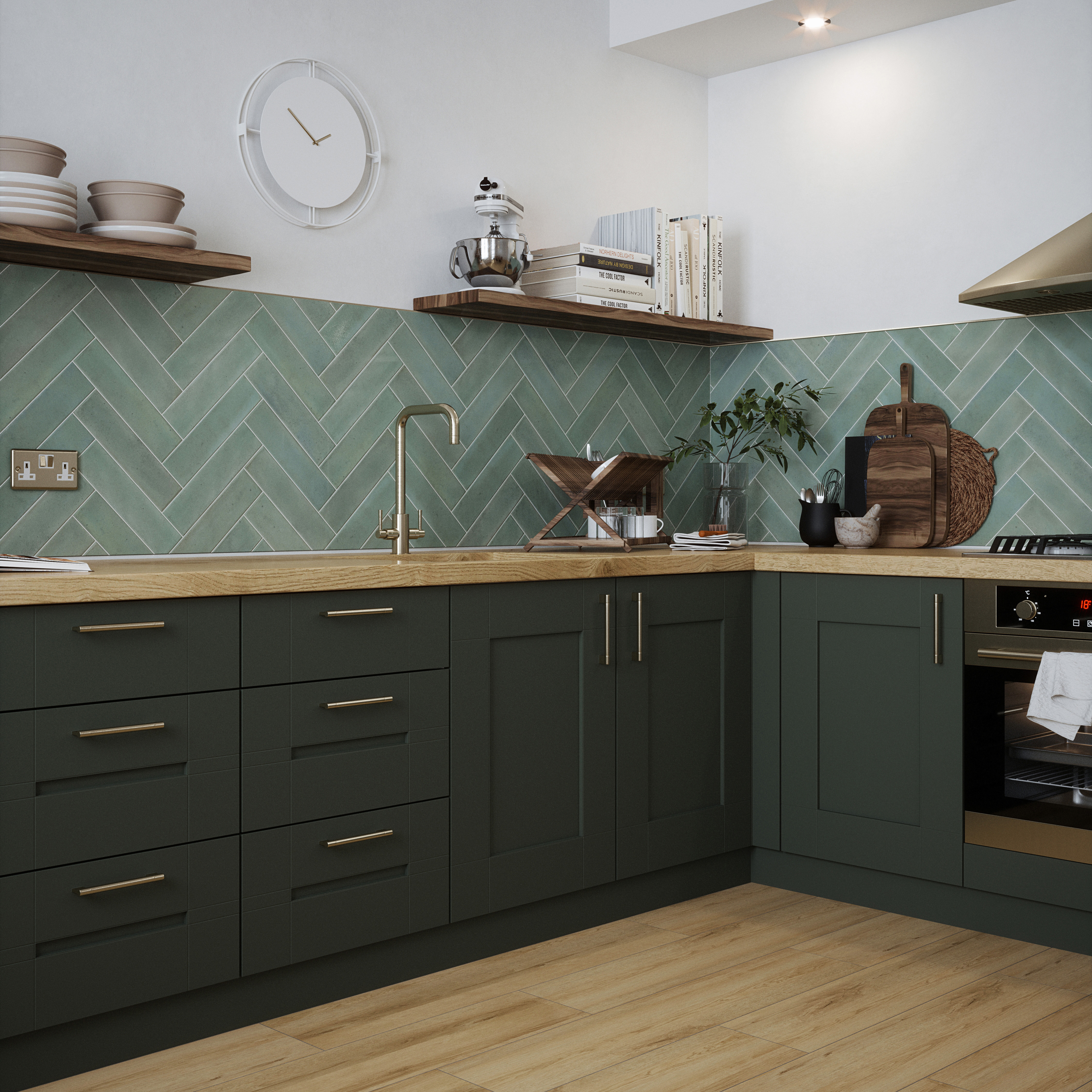 Wickes Arabella Duck Egg Gloss Ceramic Wall Tile - 300 x 75mm