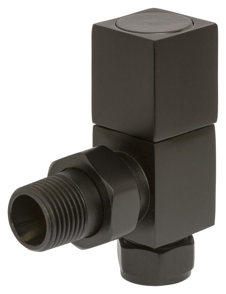 Towelrads 15mm x 1/2" Square Manual Angled Valve - Black