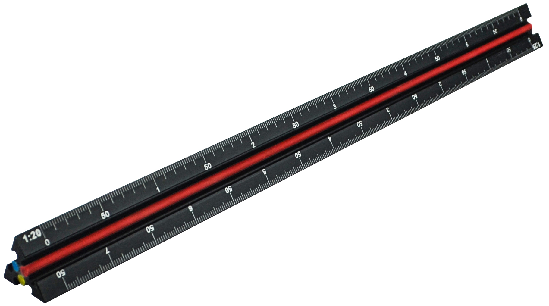 Faithfull Prestige Black Aluminium Triscale Engineer Rule - 300mm