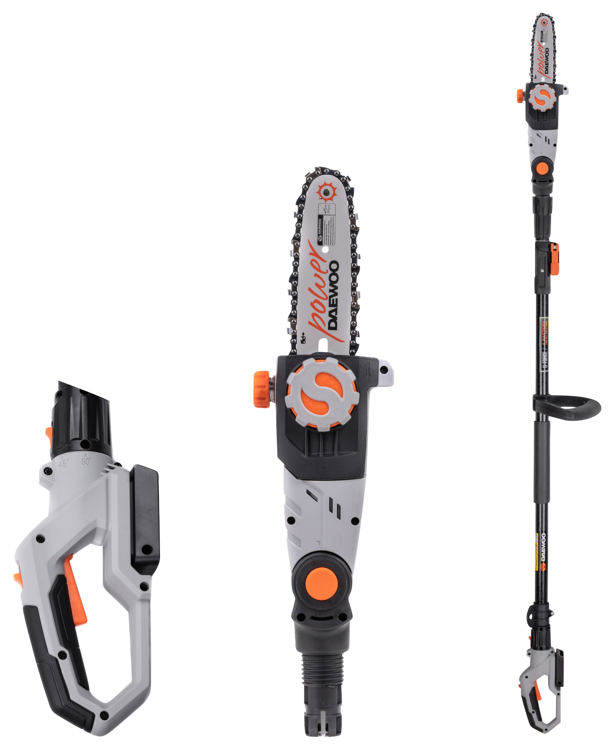 DAEWOO DALPS1814B1C1 U-FORCE Li-ion Cordless 1 x 4.0Ah 18cm Pole Chainsaw/Pruner - 18V