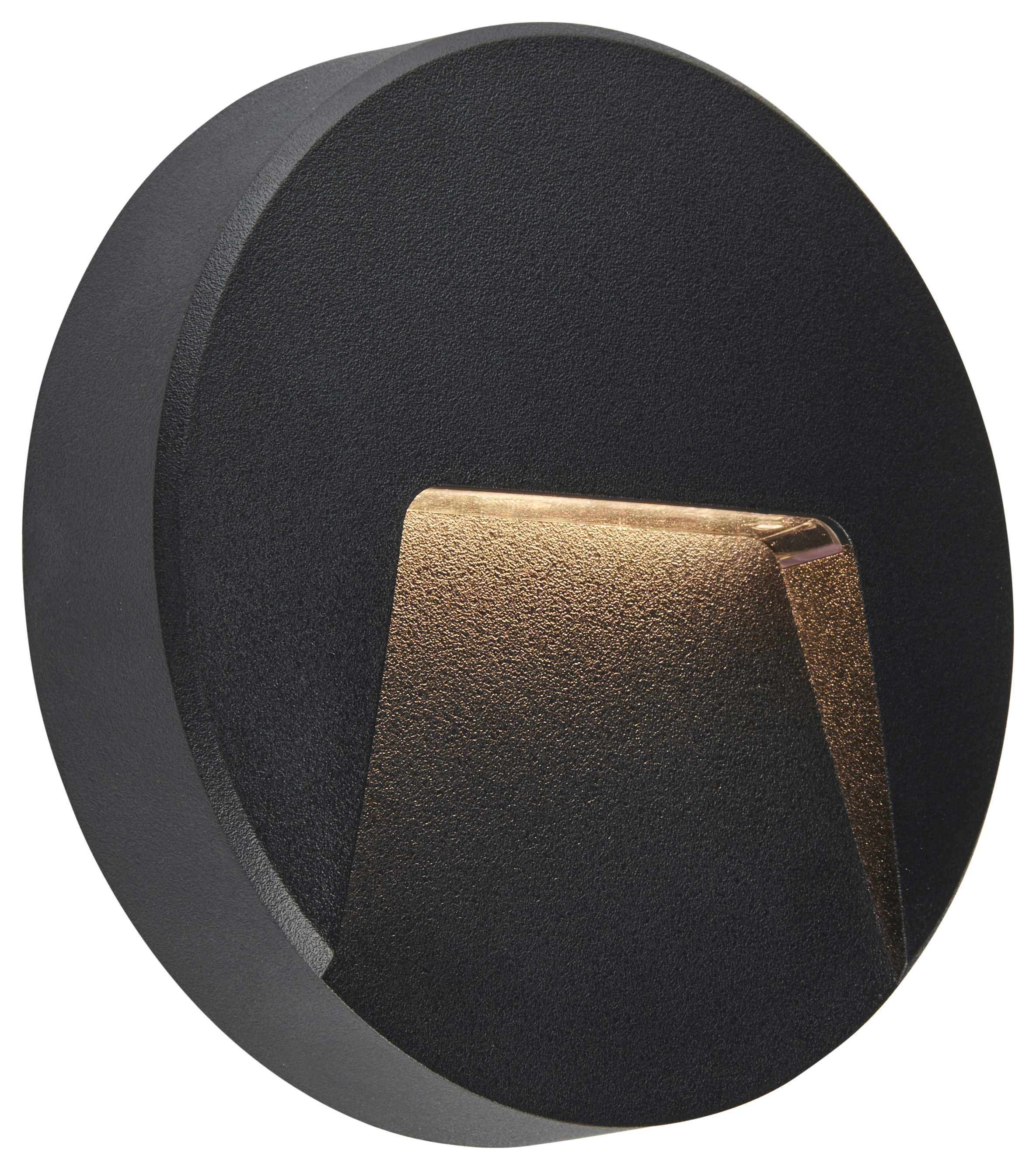 Saxby IP65 Brecon Round Integrated LED Wall Light - Black