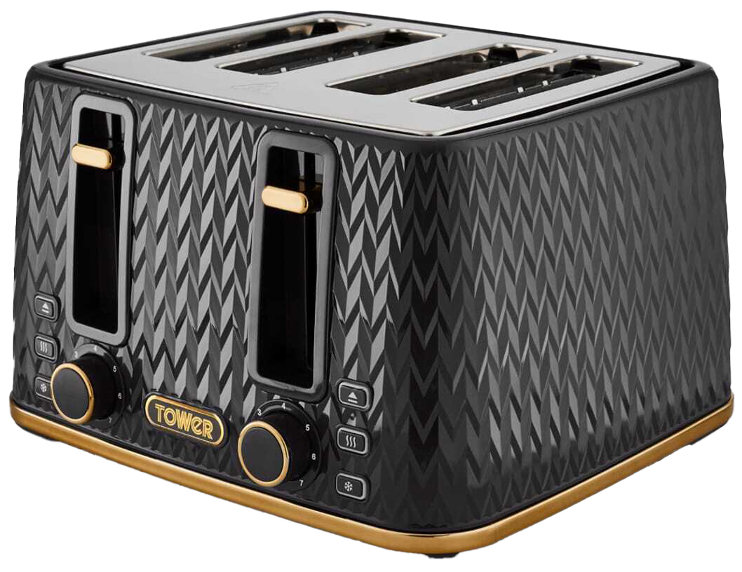 Tower Empire 4 Slice Toaster - Black