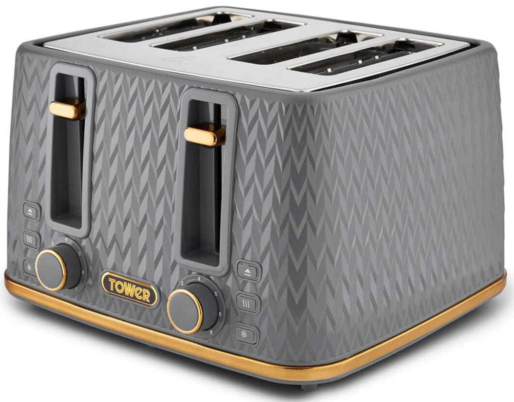 Tower Empire 4 Slice Toaster - Grey