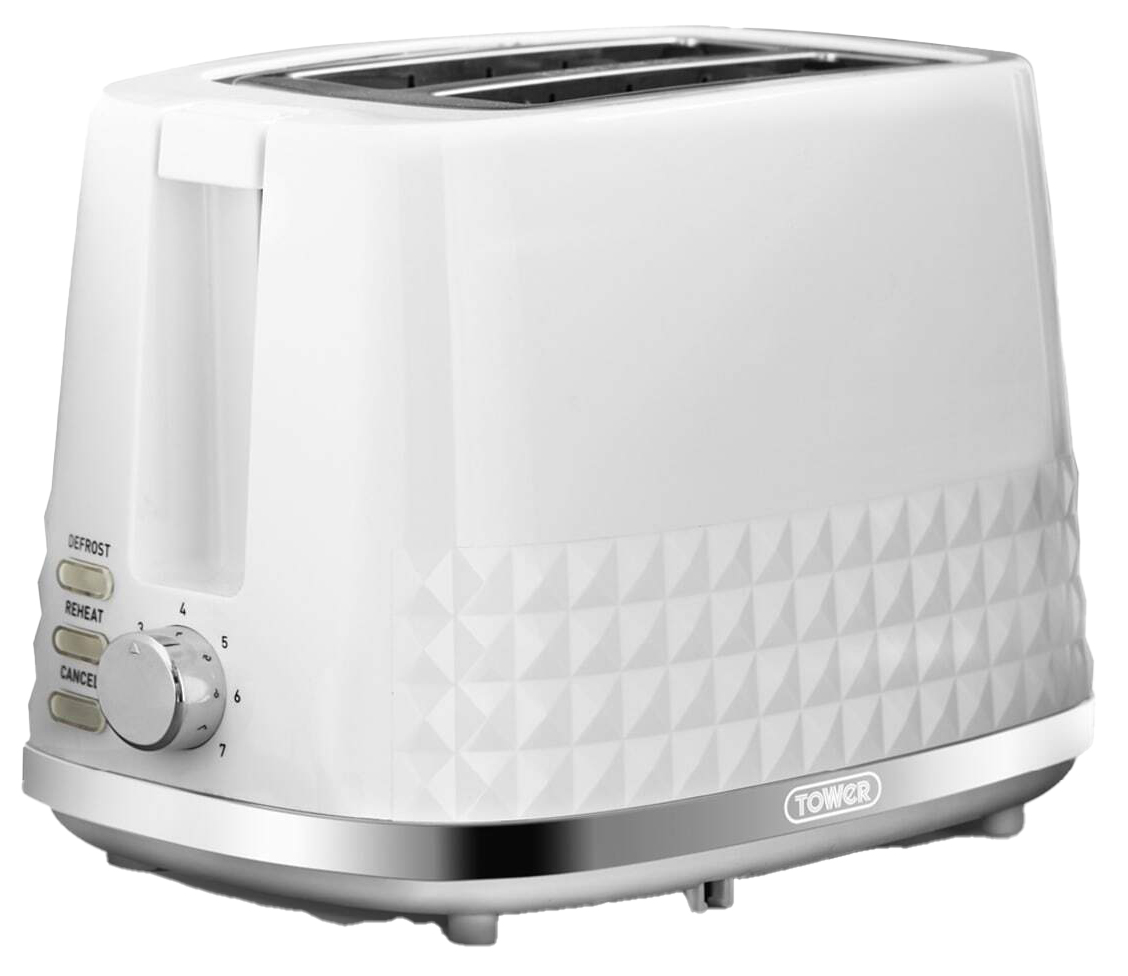 Tower Solitaire 2 Slice Toaster - White