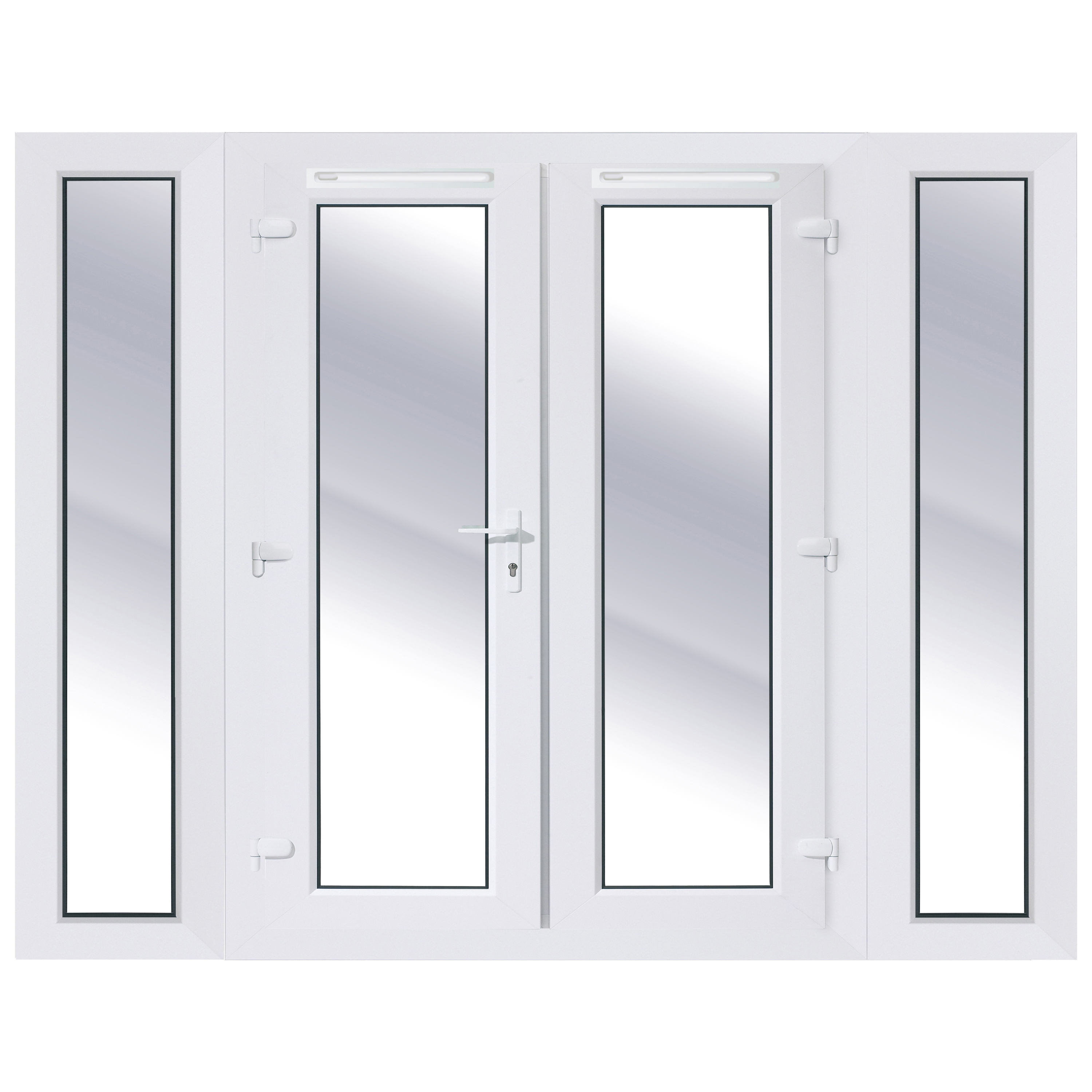 Rohden White uPVC External French Door Set with Sidelights - 1790 x 2090mm