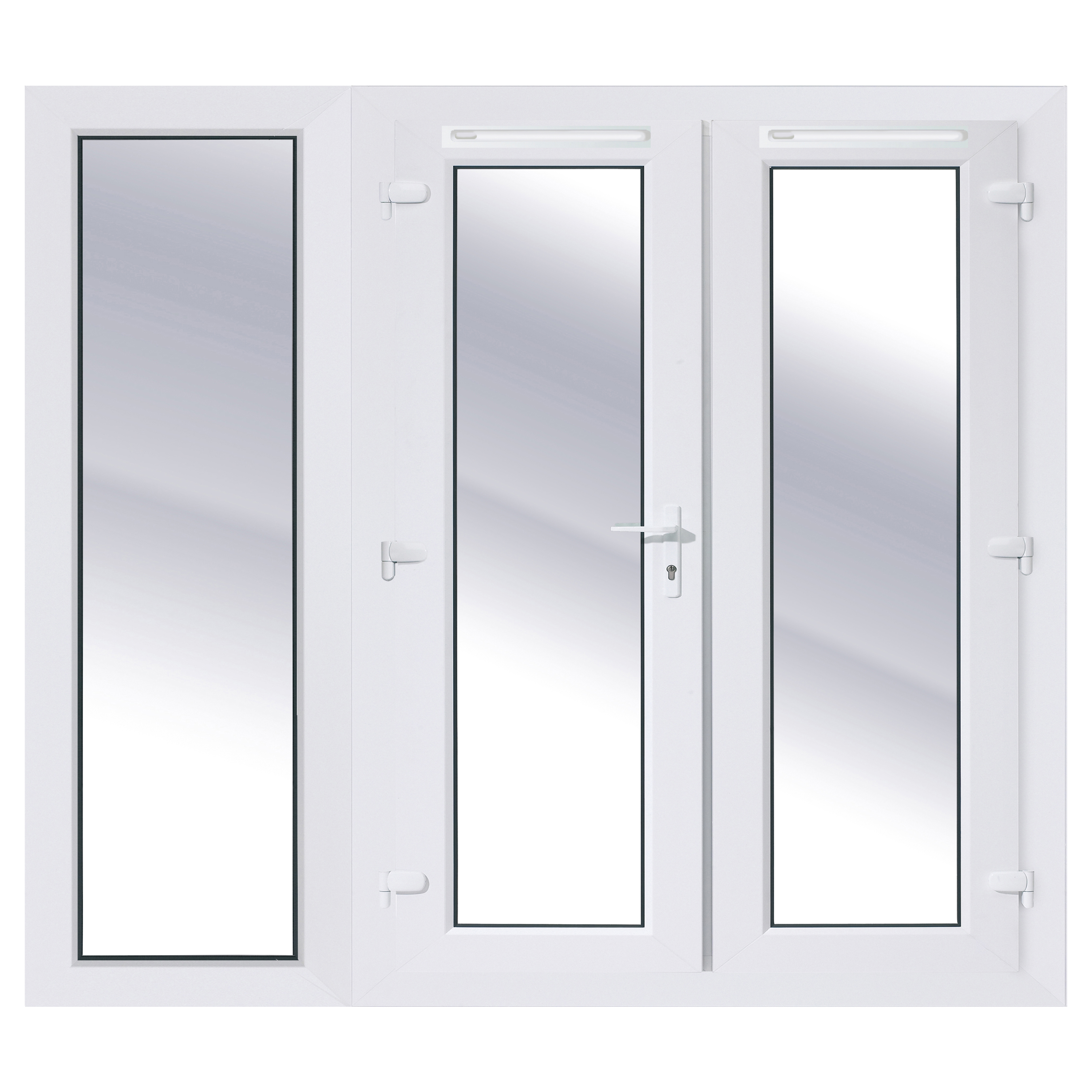 Rohden White uPVC External French Door Set with Sidelight - 1790 x 2090mm