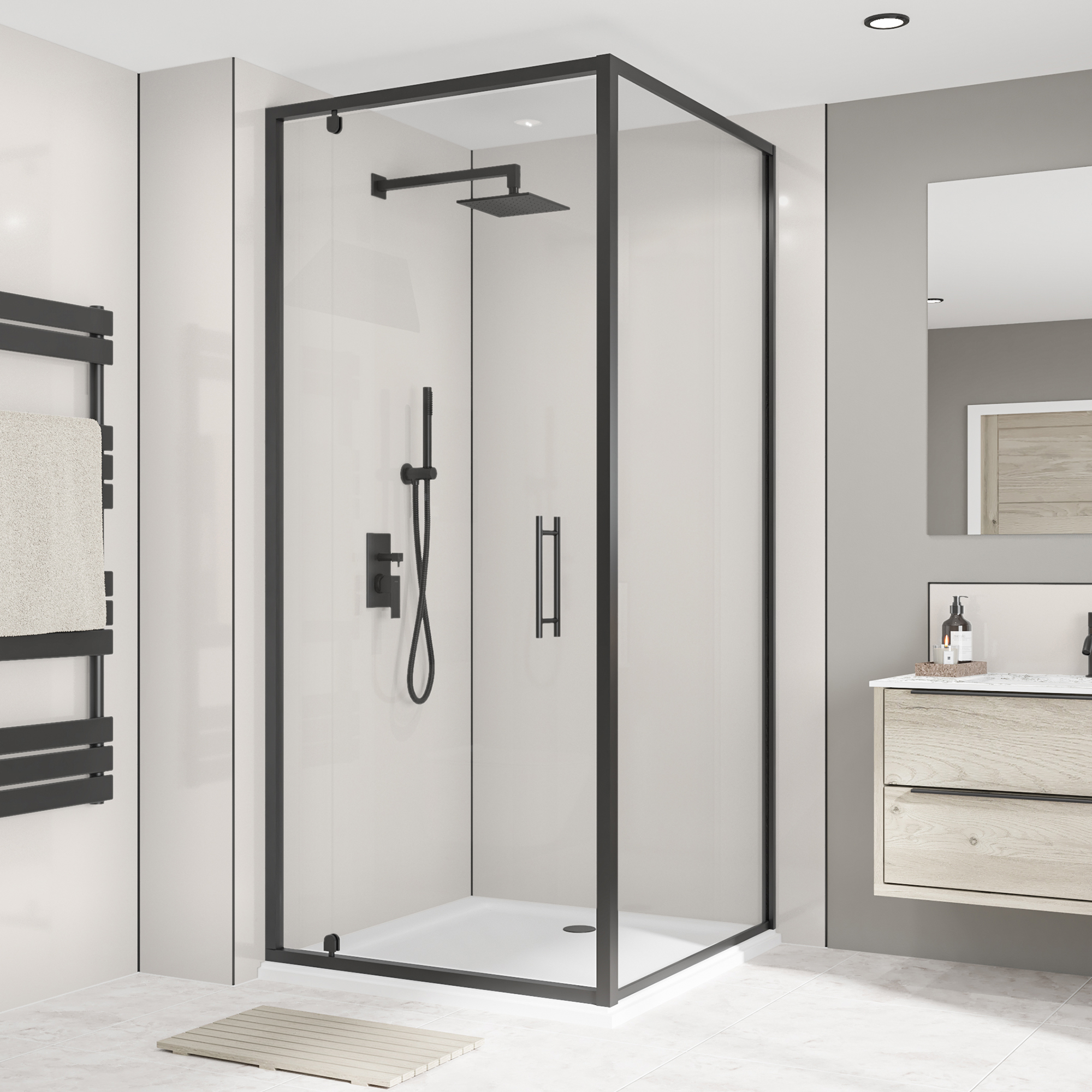 Wetwall Malibu Grey Alloy Single Shower Panel - 2440 x 900 x 4mm