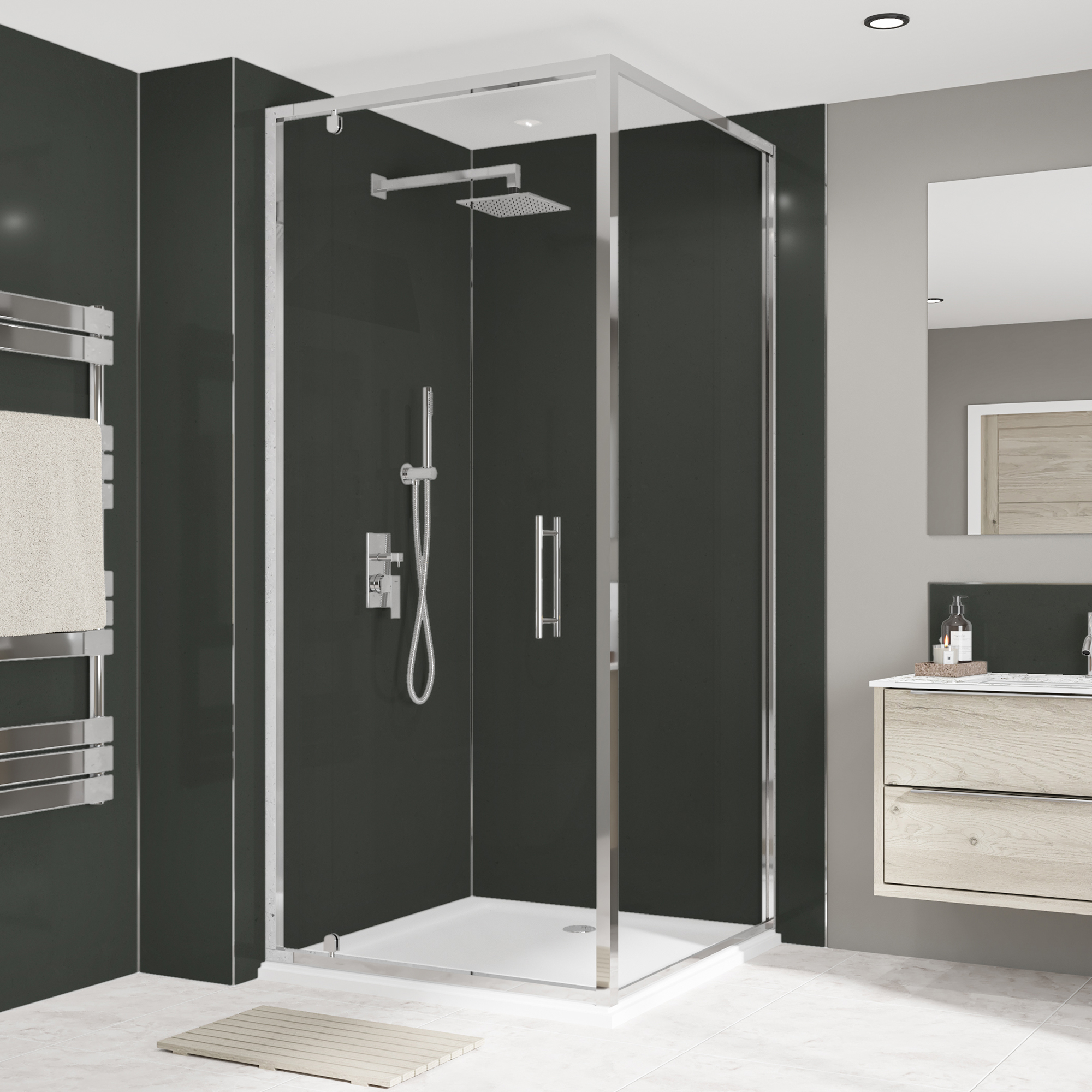 Wetwall Alloy Hadrian Green Single Shower Panel - 2440 x 900 x 4mm