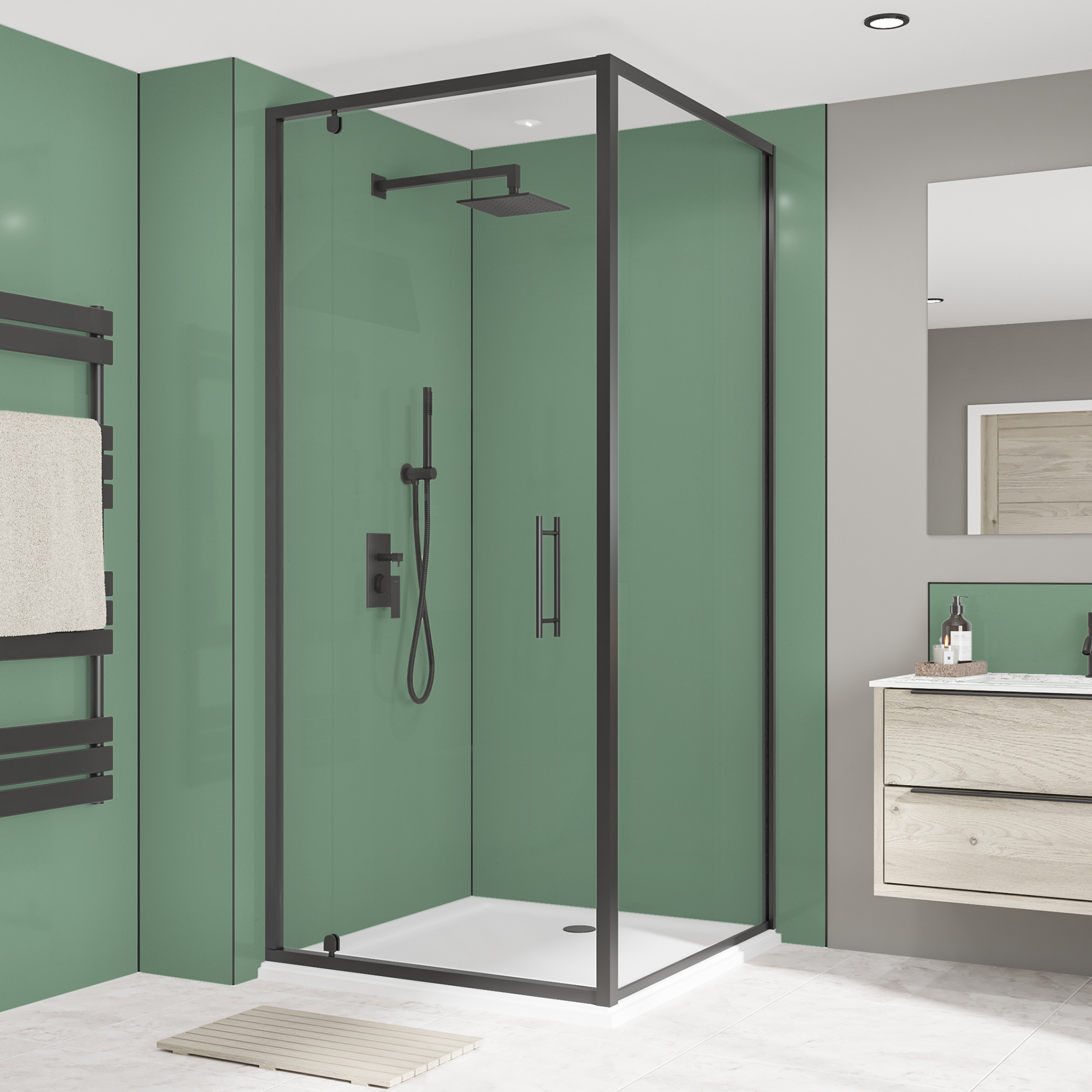 Wetwall Seafoam Green Alloy Single Shower Panel - 2440 x 900 x 4mm