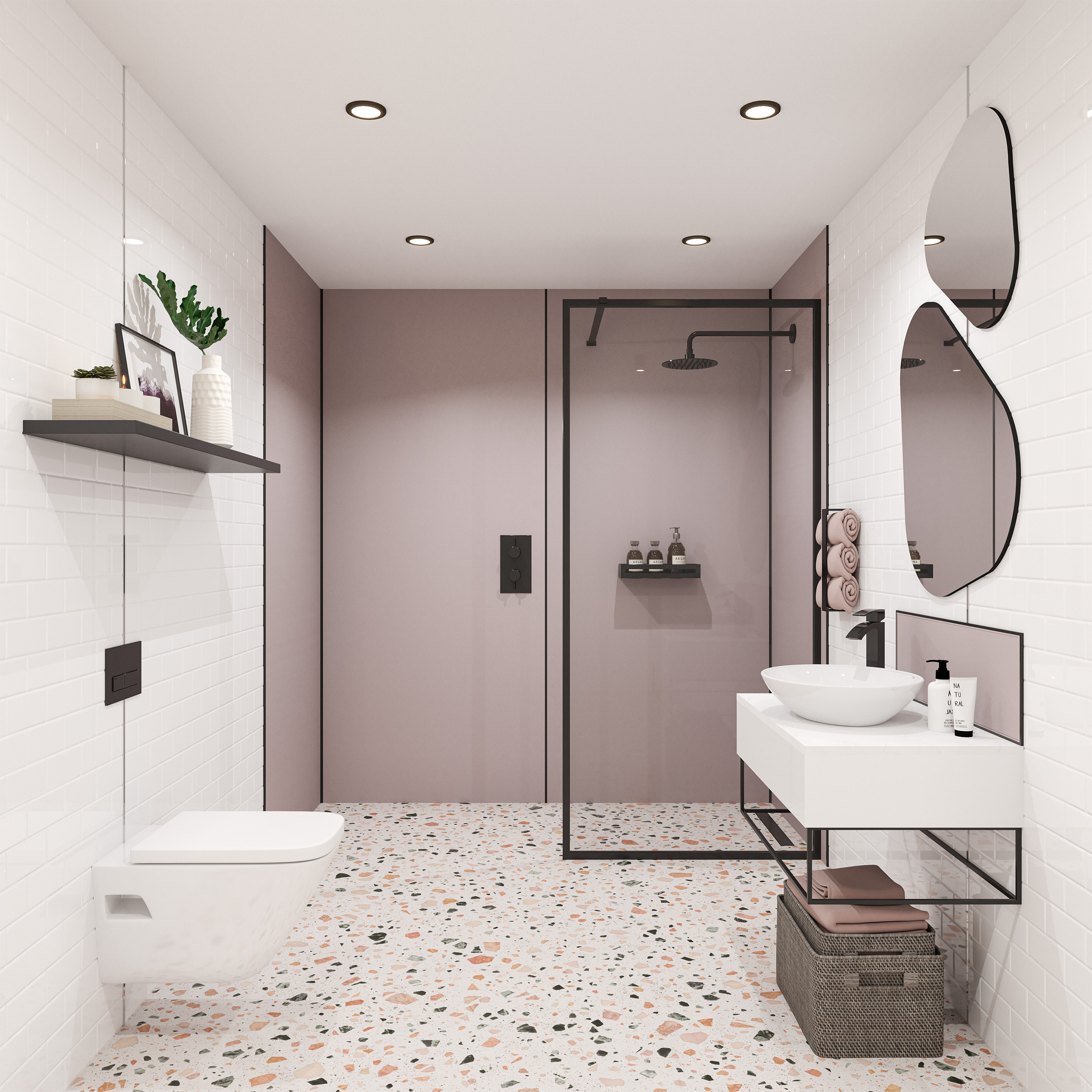 Wetwall Alloy Smoked Rose Single Shower Panel - 2440 x 600 x 4mm