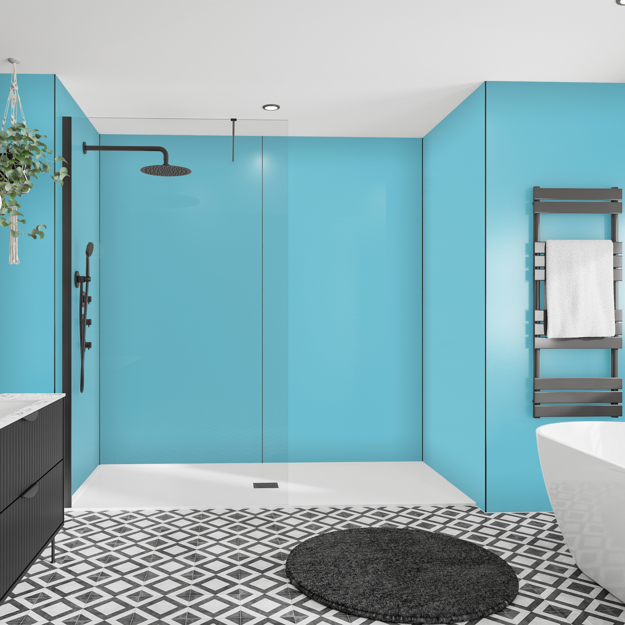 Wetwall Aqua Alloy Single Shower Panel - 2440 x 600 x 4mm