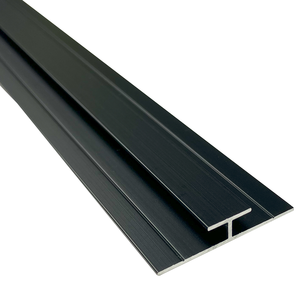 Wetwall Alloy Matt Black H-Section - 2440mm