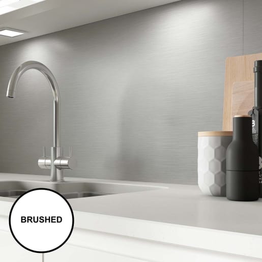 Alusplash Splashback 3050 x 750mm - Brushed Steel - Matt