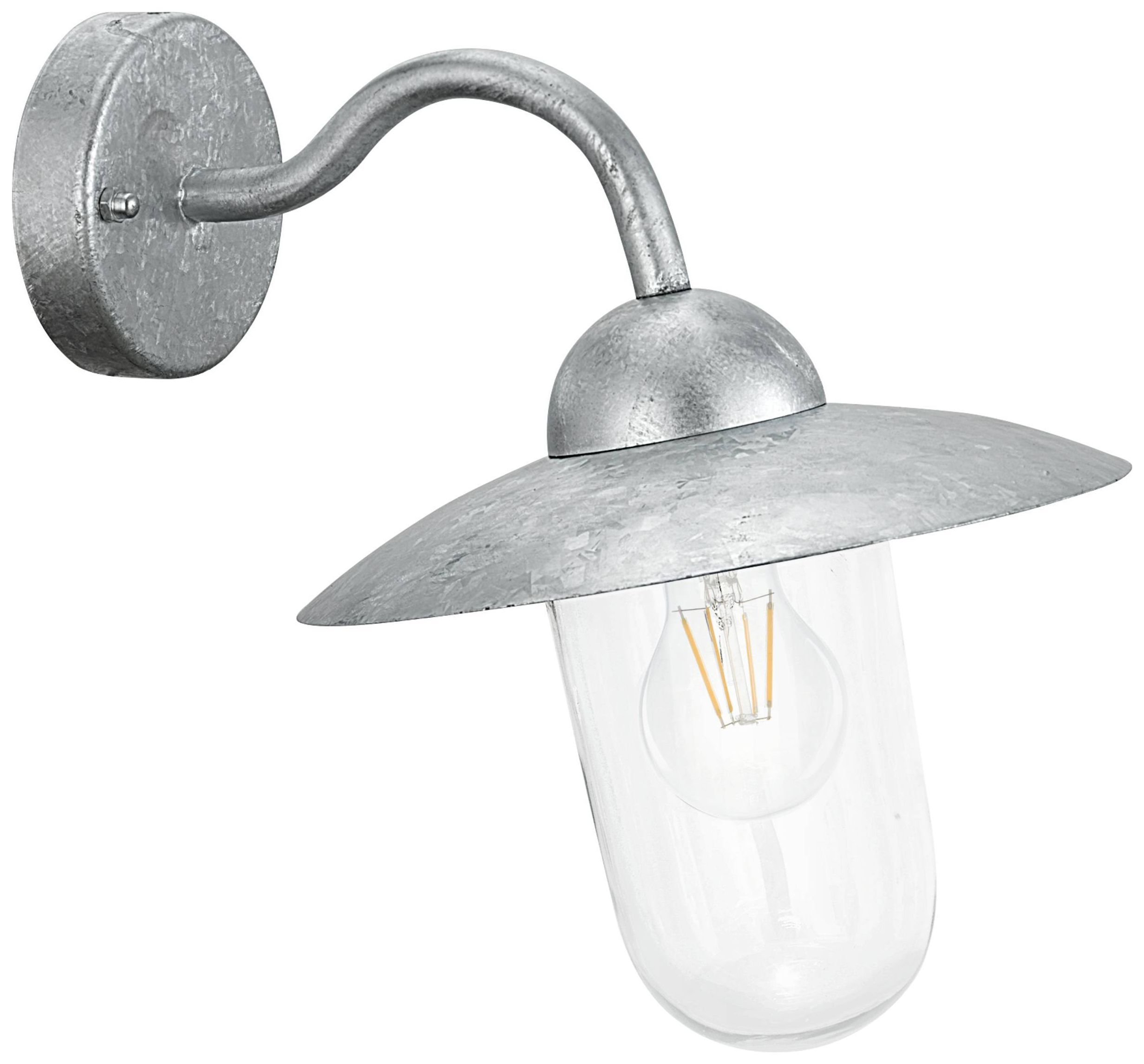 Eglo IP44 Milton Steel Exterior Wall Light - Silver