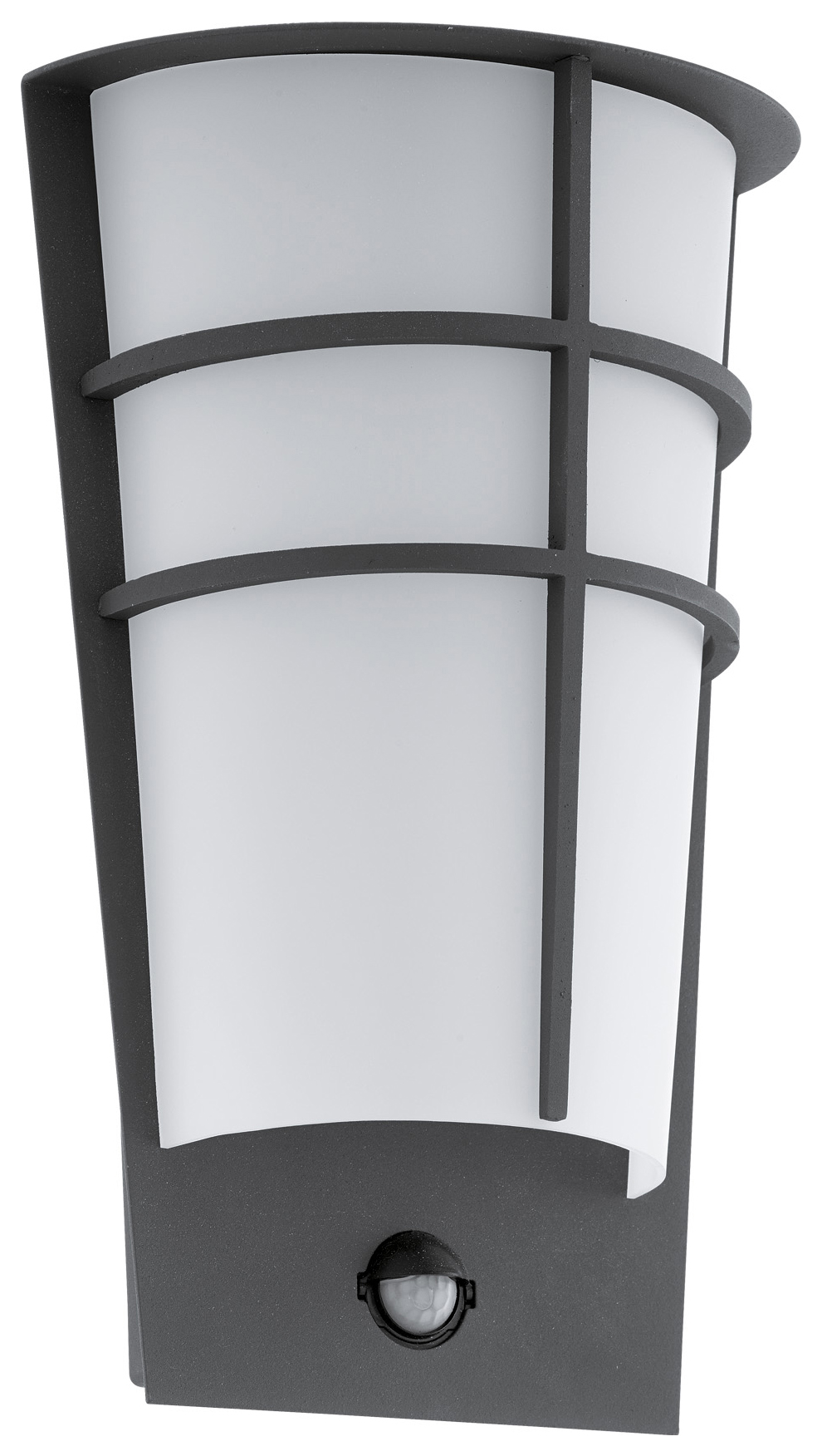 Eglo IP44 Breganzo 1 LED Curved Exterior PIR Wall Light - Black & White