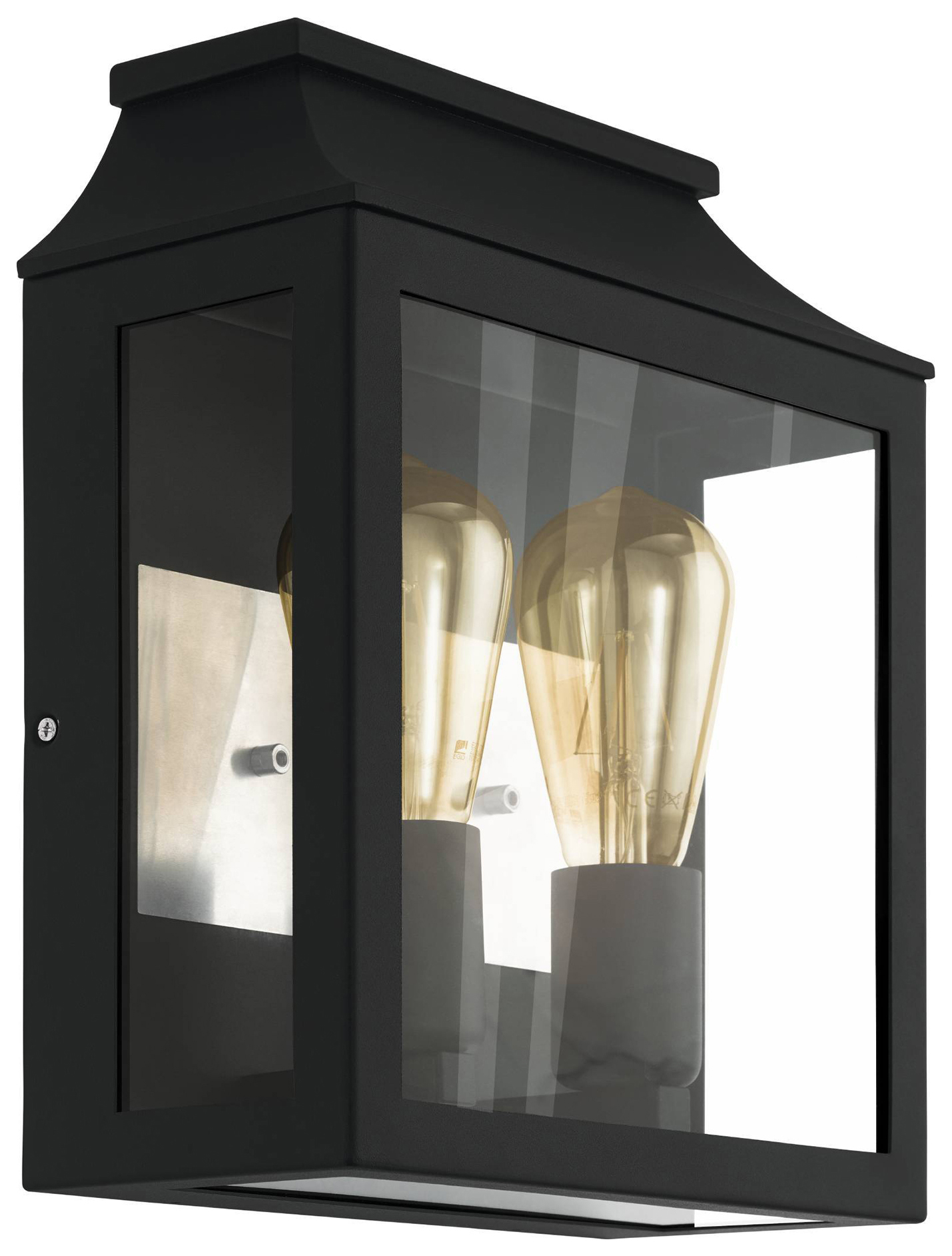 Eglo IP44 Soncino 2-Light Industrial Exterior Wall Light - Black