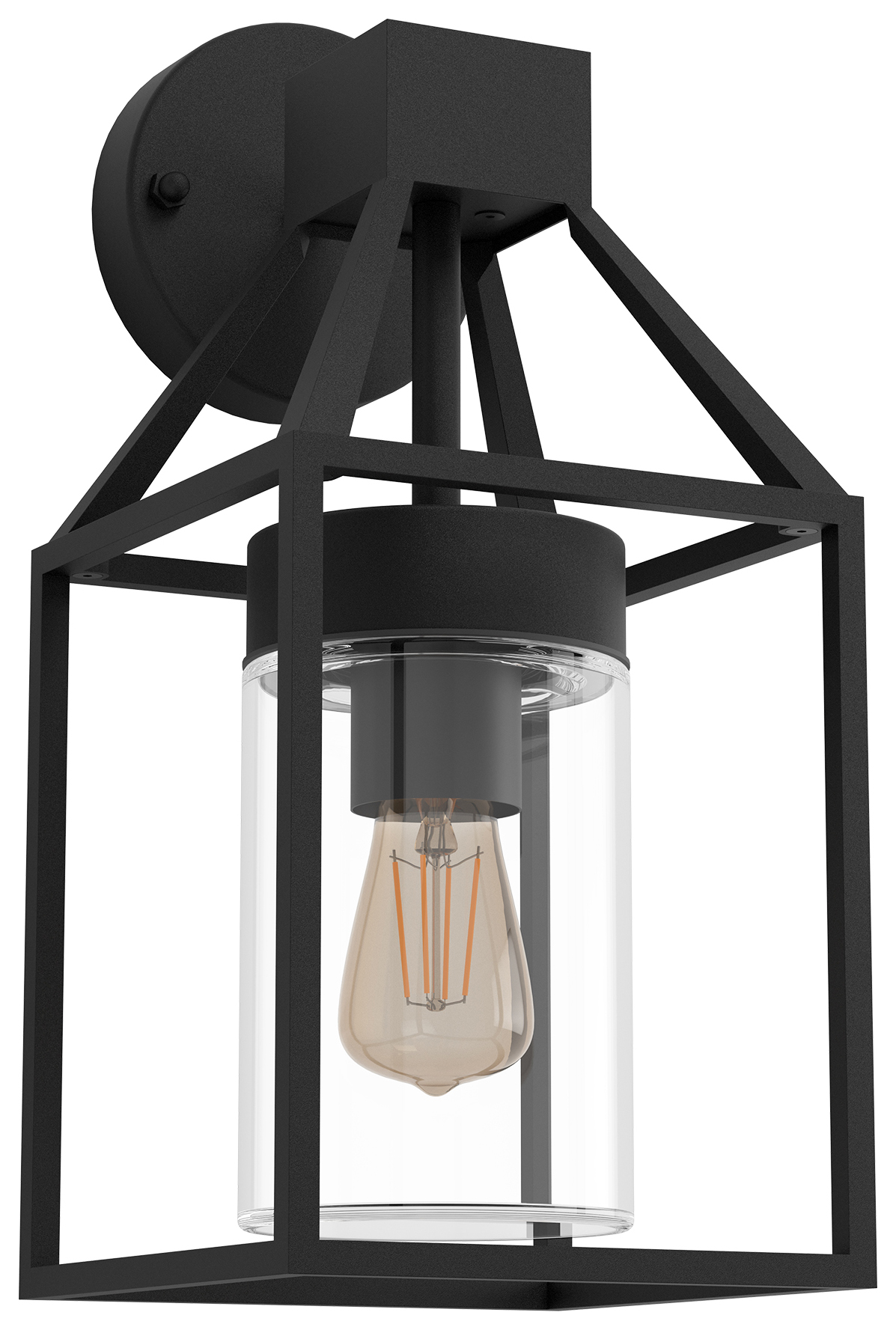 Eglo IP44 Trecate Modern Exterior Wall Lantern - Black