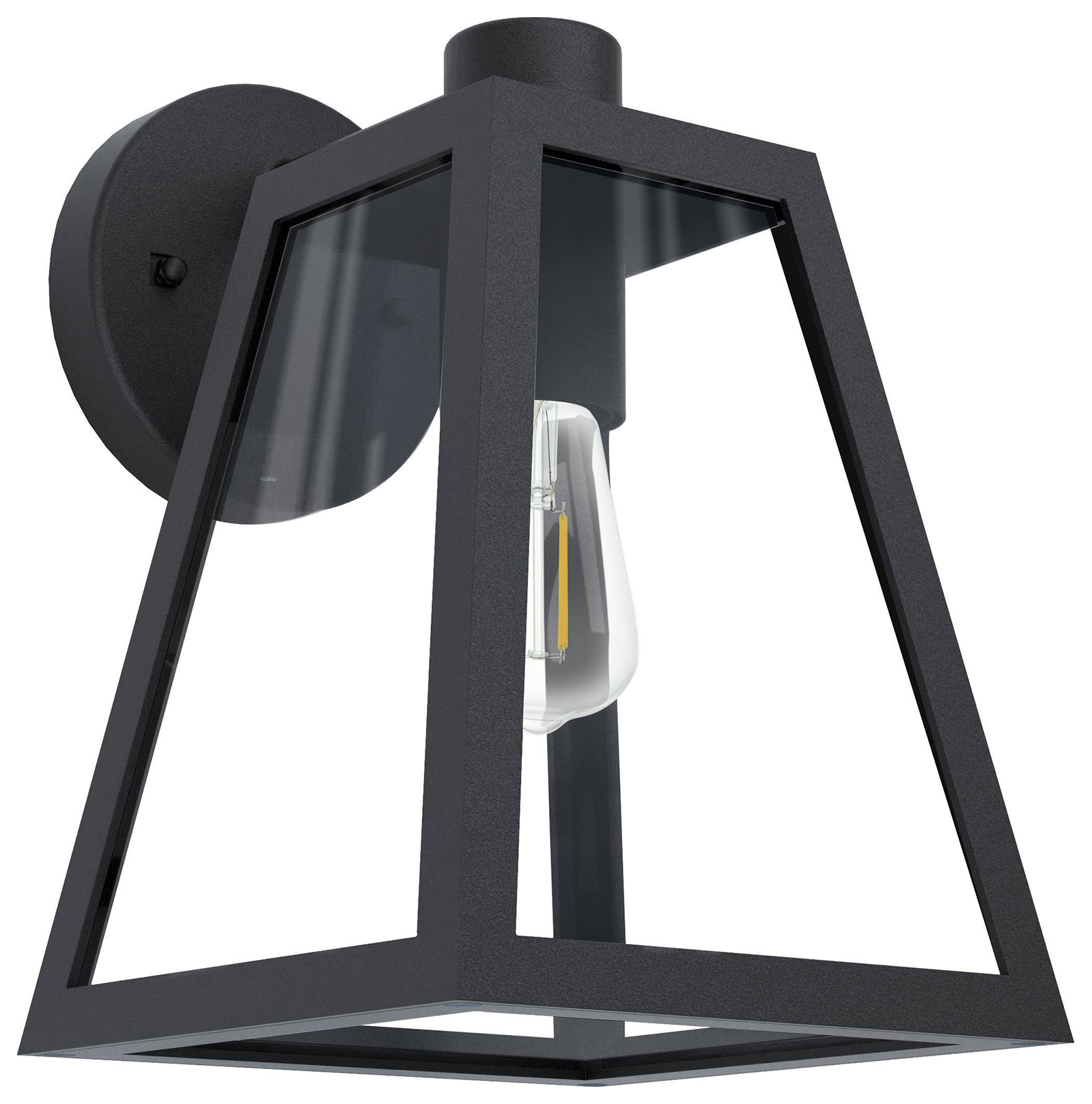 Eglo IP44 Mirandola 1-Light Caged Exterior Wall Light - Black