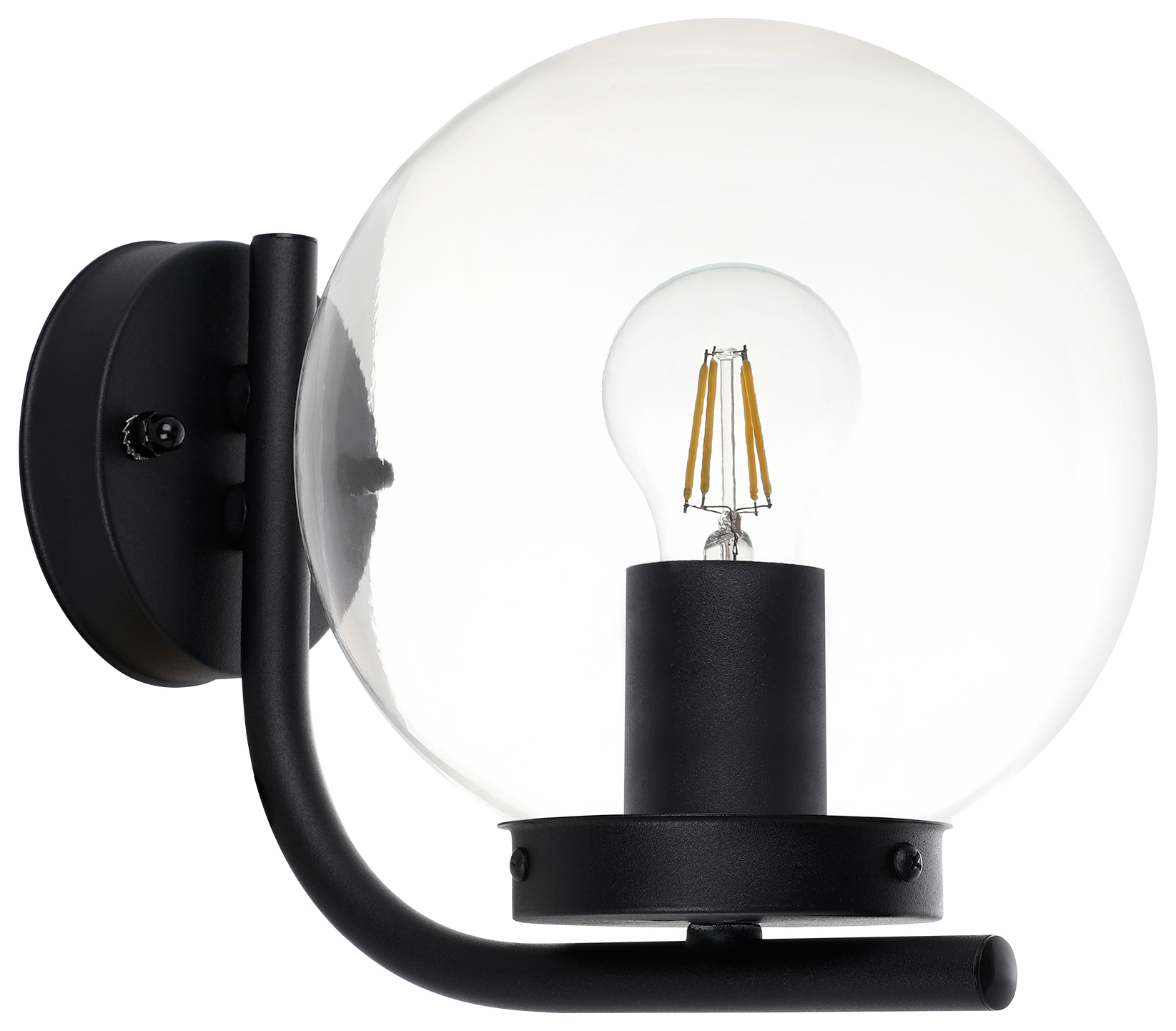 Eglo IP44 Taverna Transparent Globe Exterior Wall Light - Clear