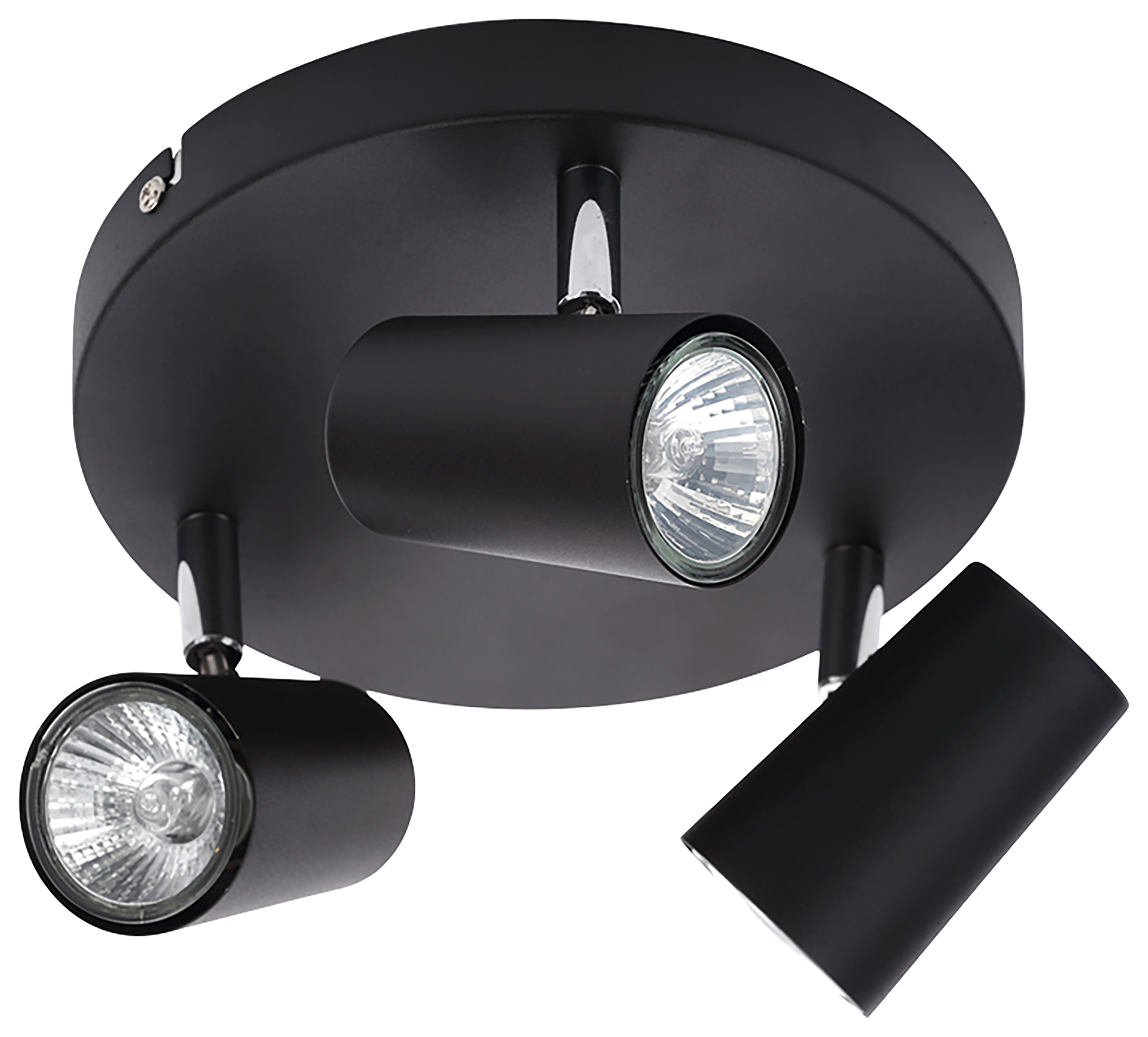 Harvey 3-Light Plate Spotlight - Black