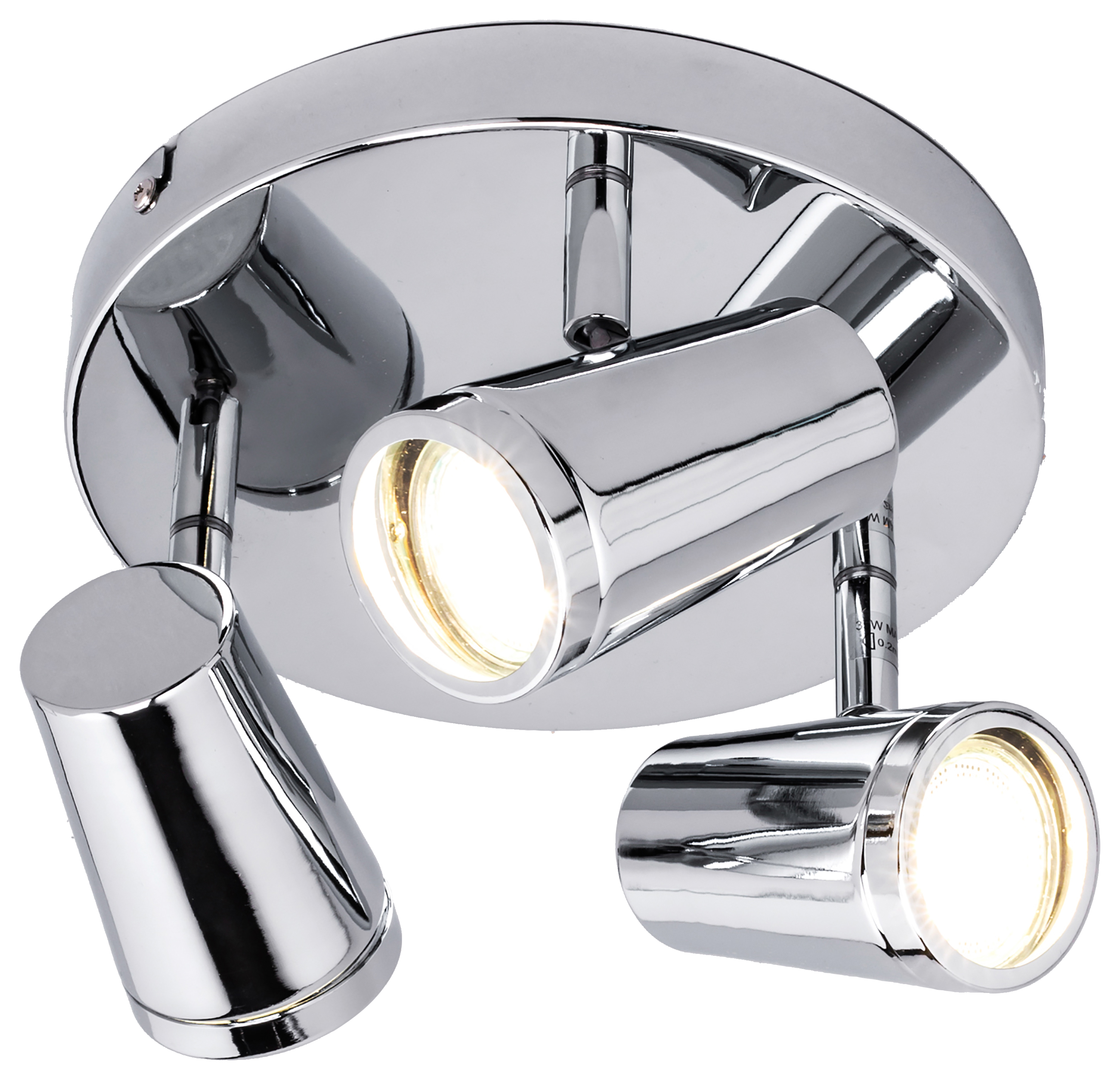 Spa Freya 3-Light IP44 Plate Spotlight - Chrome