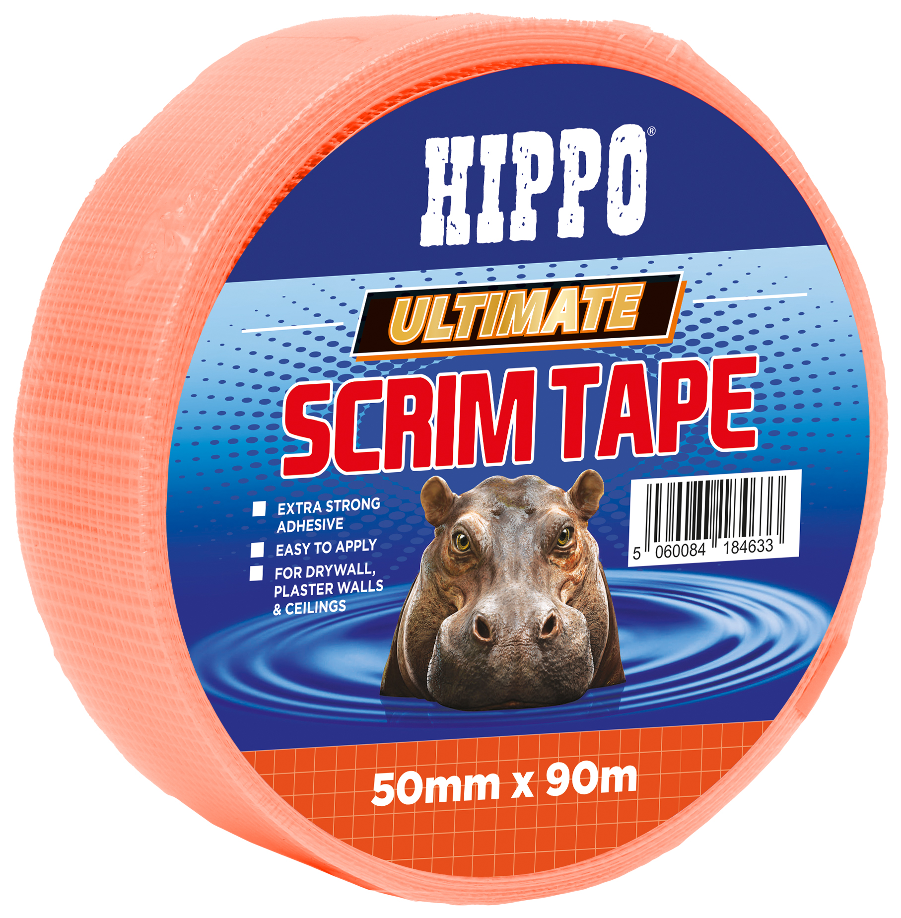 Hippo Ultimate Orange Scrim Tape - 50mm x 90m