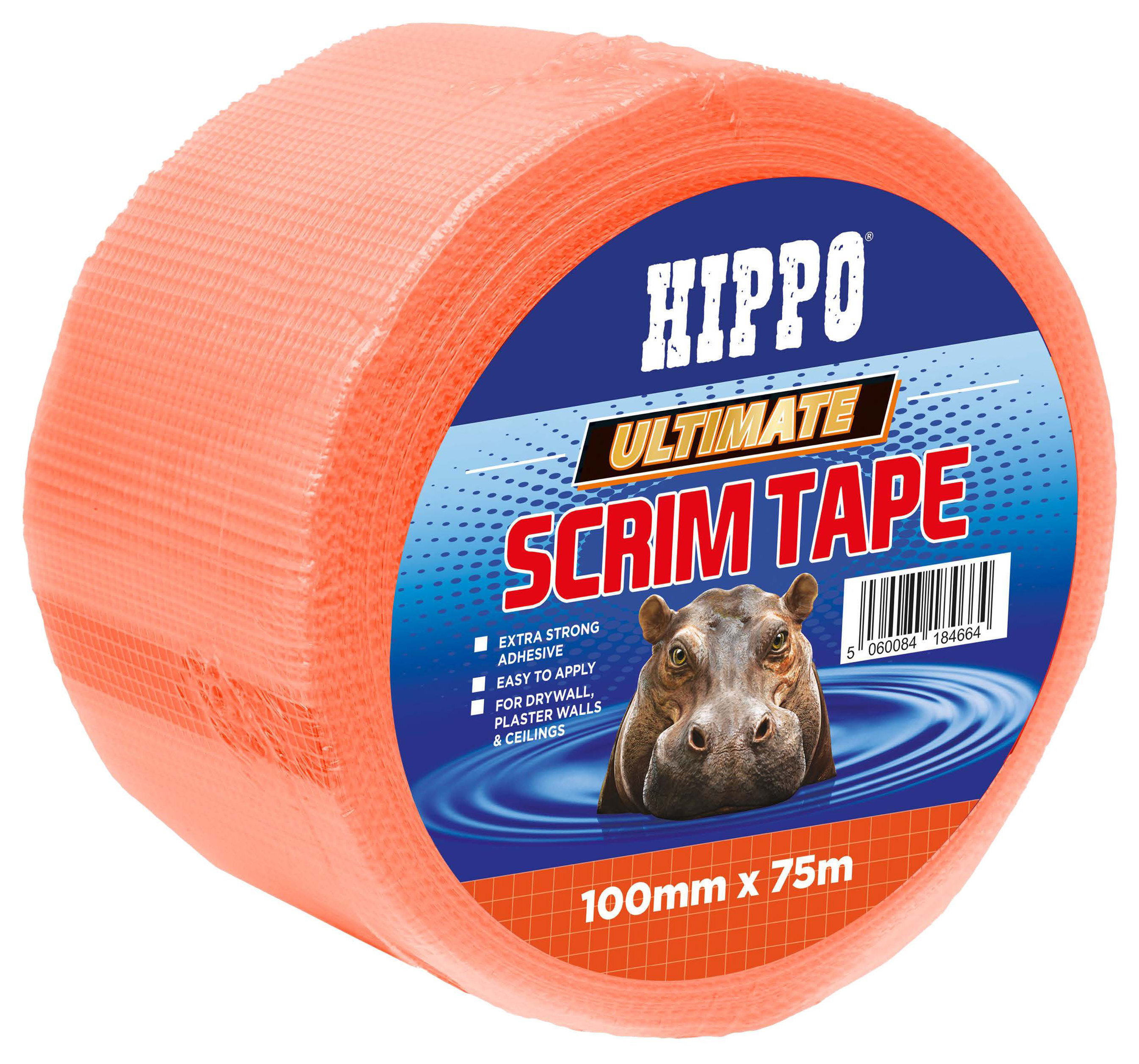 Hippo Ultimate Orange Scrim Tape - 100mm x 75m