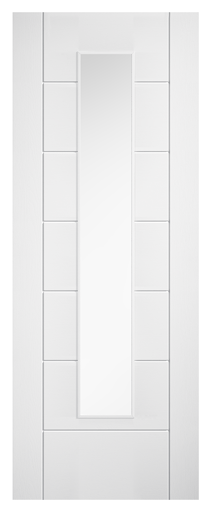 LPD Internal Laminate Linear Glazed Pre-Finished White Door - 1981mm