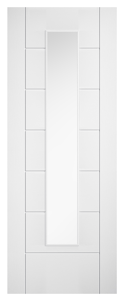 LPD Internal Laminate Linear Glazed Pre-Finished White Door - 838 x 1981mm