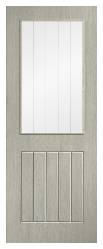 LPD Internal Laminate Cottage Glazed Pre-Finished Light Grey Door - 1981mm