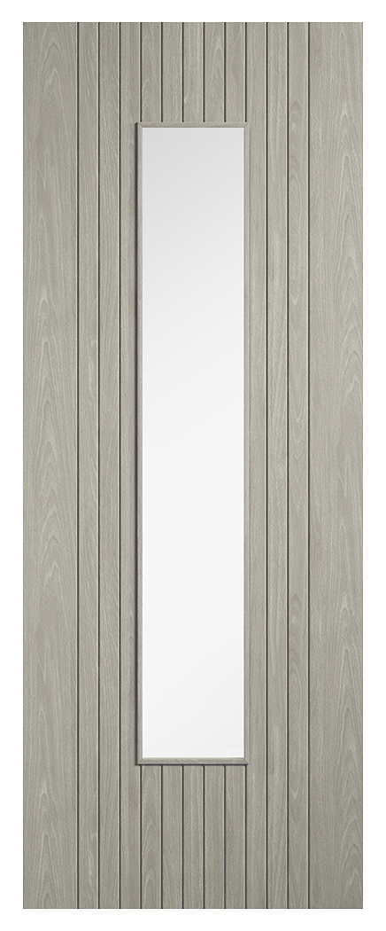 LPD Internal Laminate Sydney Glazed Pre-Finished Light Grey Door - 1981mm