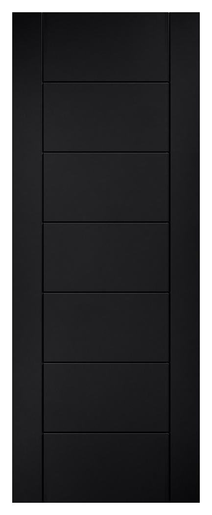 LPD Internal Laminate 7 Panel Pre-Finished Black FD30 Fire Door - 1981mm