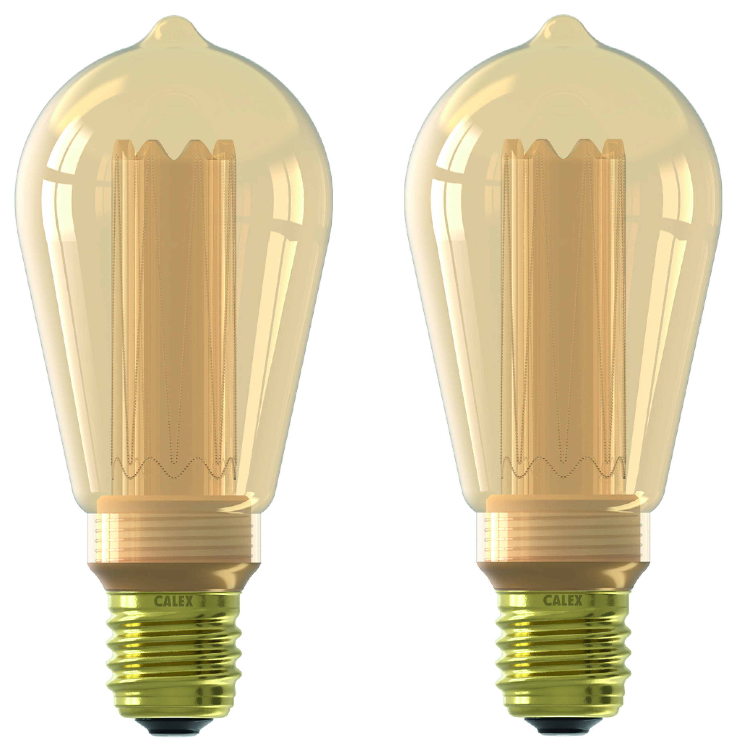 Calex Gold Glasfiber Decorative Dimmable Light Bulb - 3.5W - Pack of 2