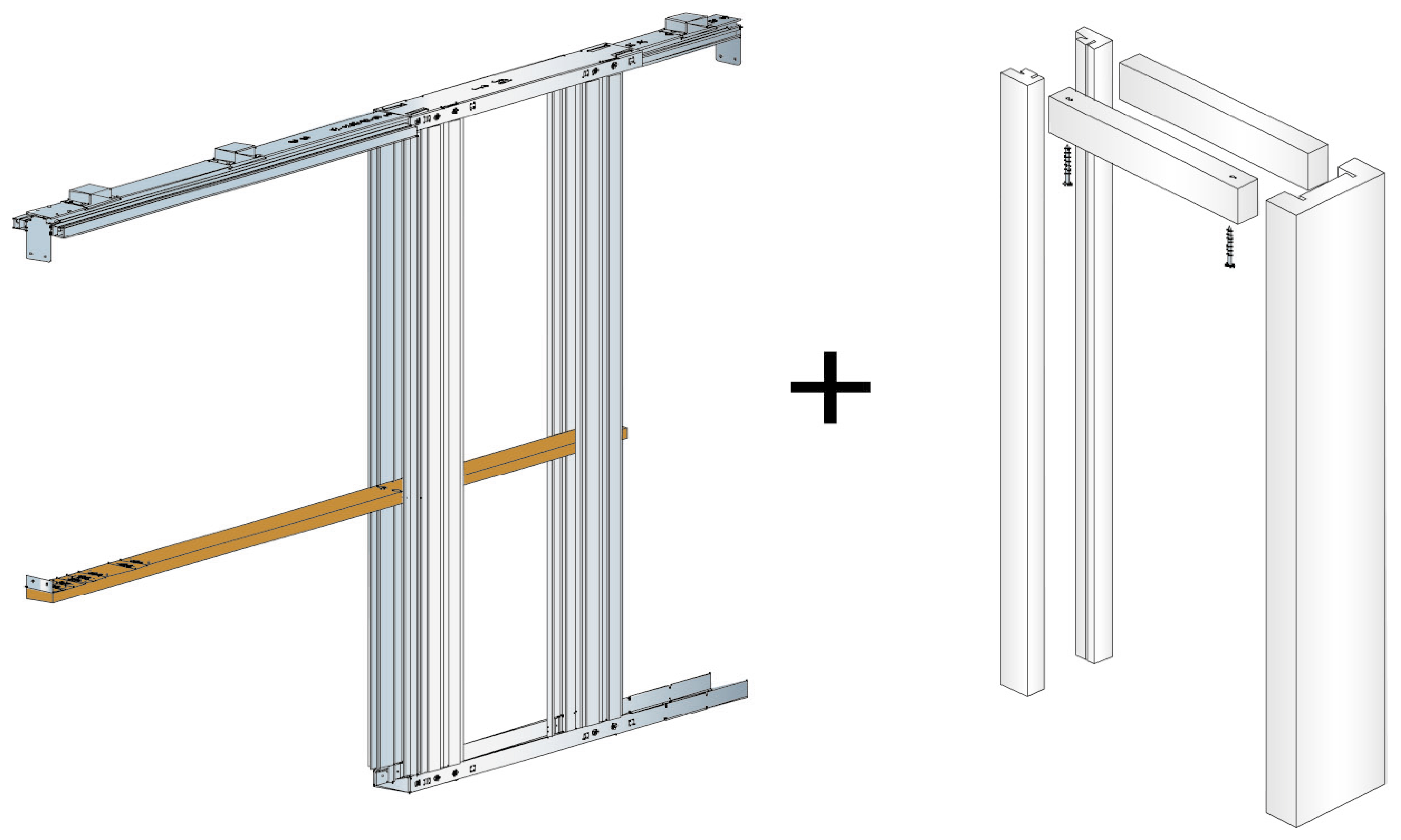 LPD Flusso Self-Assembly Single Pocket Door Kit - for 838 x 1981mm doors