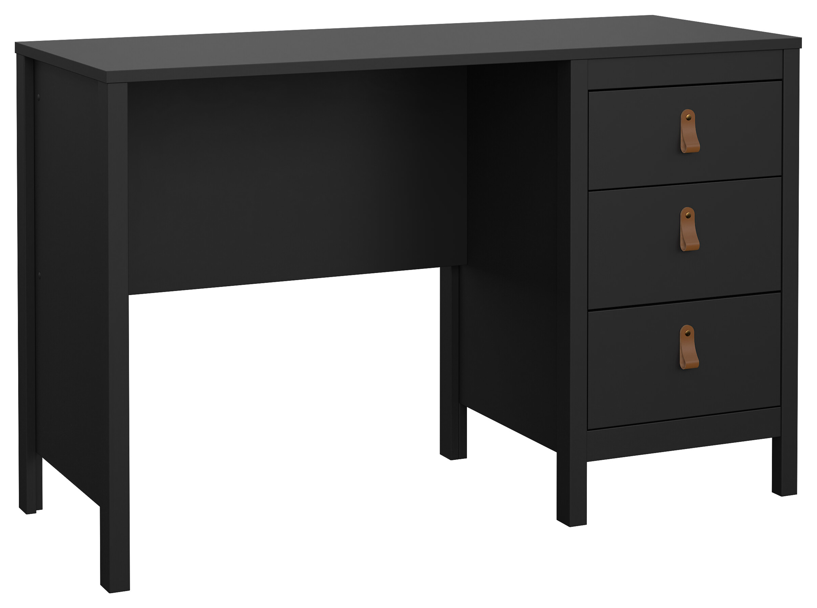 Barcelona Desk with 3 Drawers - Matt Black