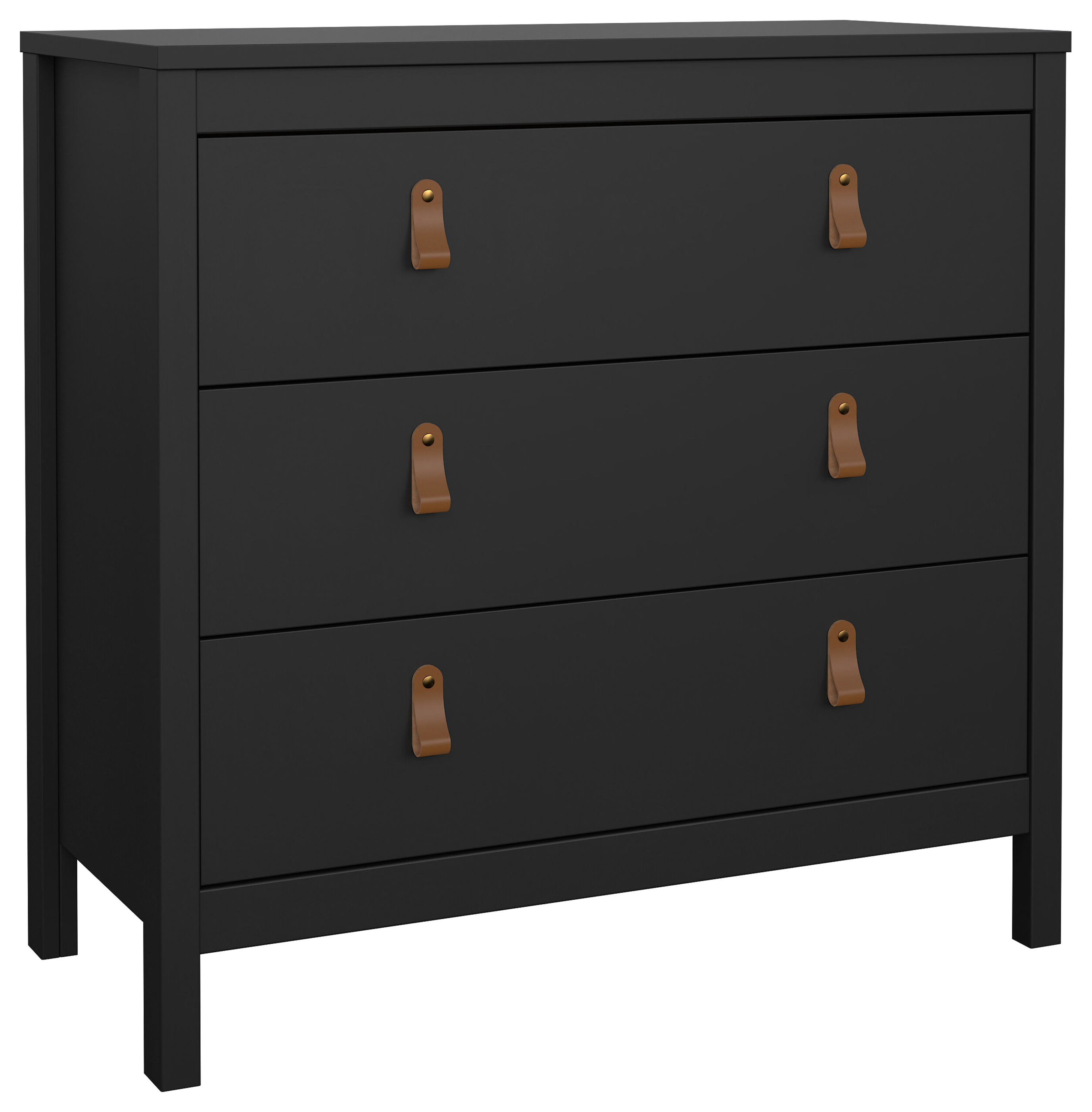 Barcelona Chest with 3 Drawers - Matt Black