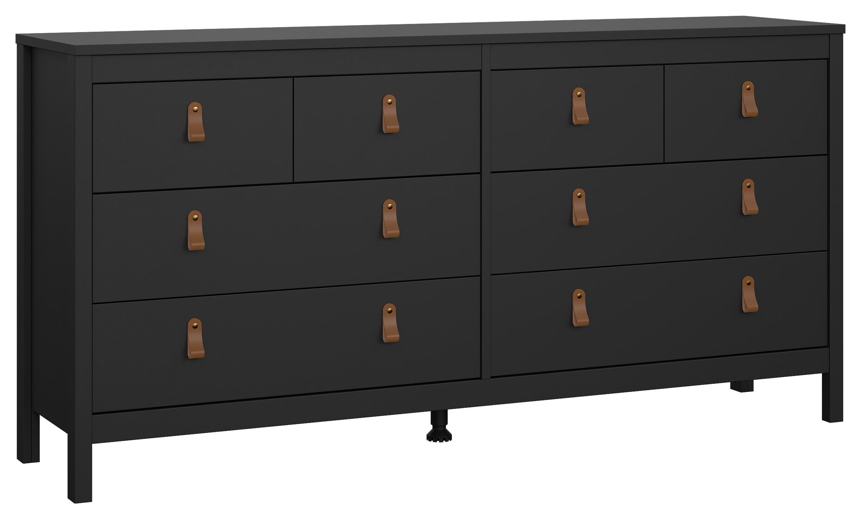 Barcelona Double Dresser with 4+4 Drawers - Matt Black